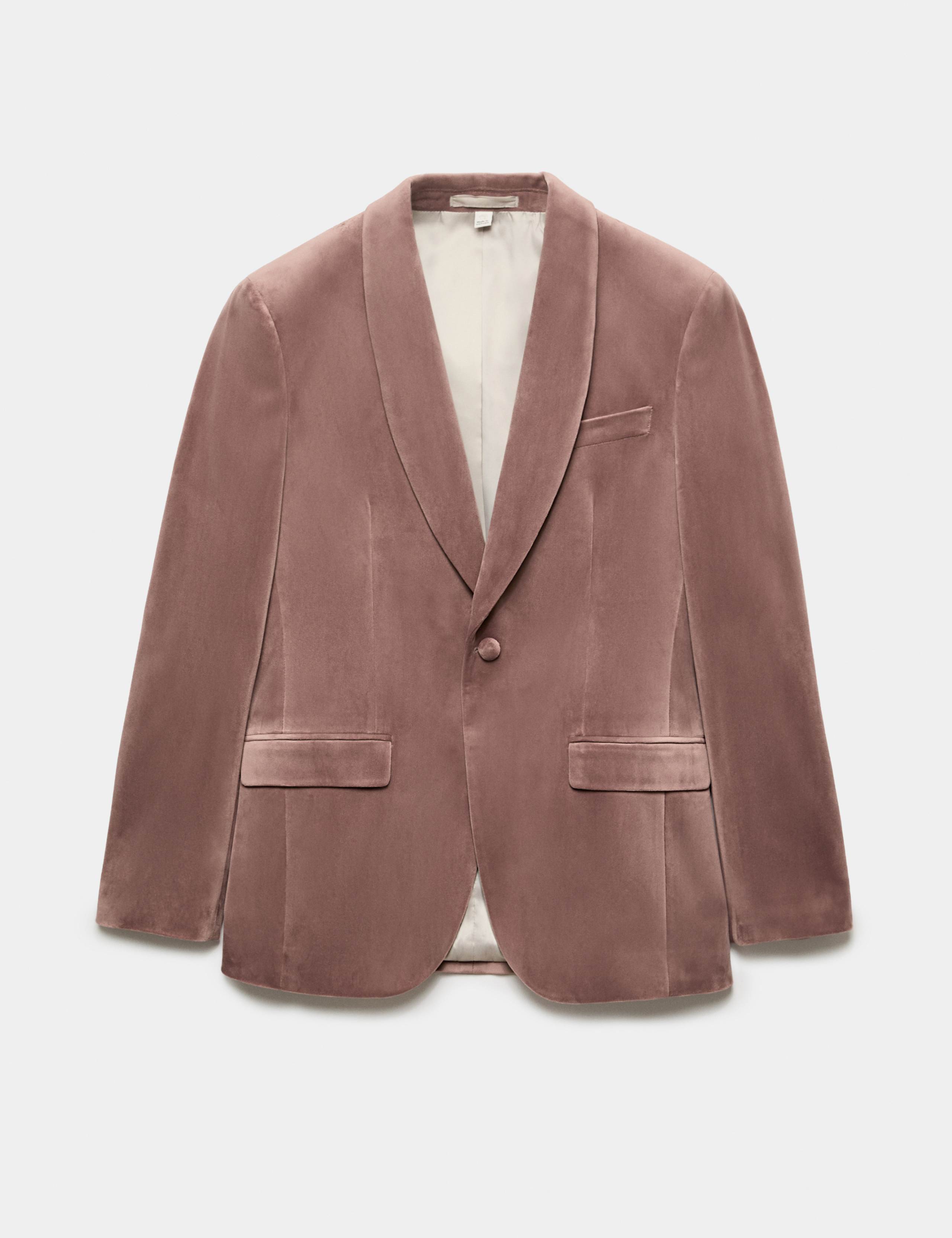 Tailored Fit Velvet Blazer