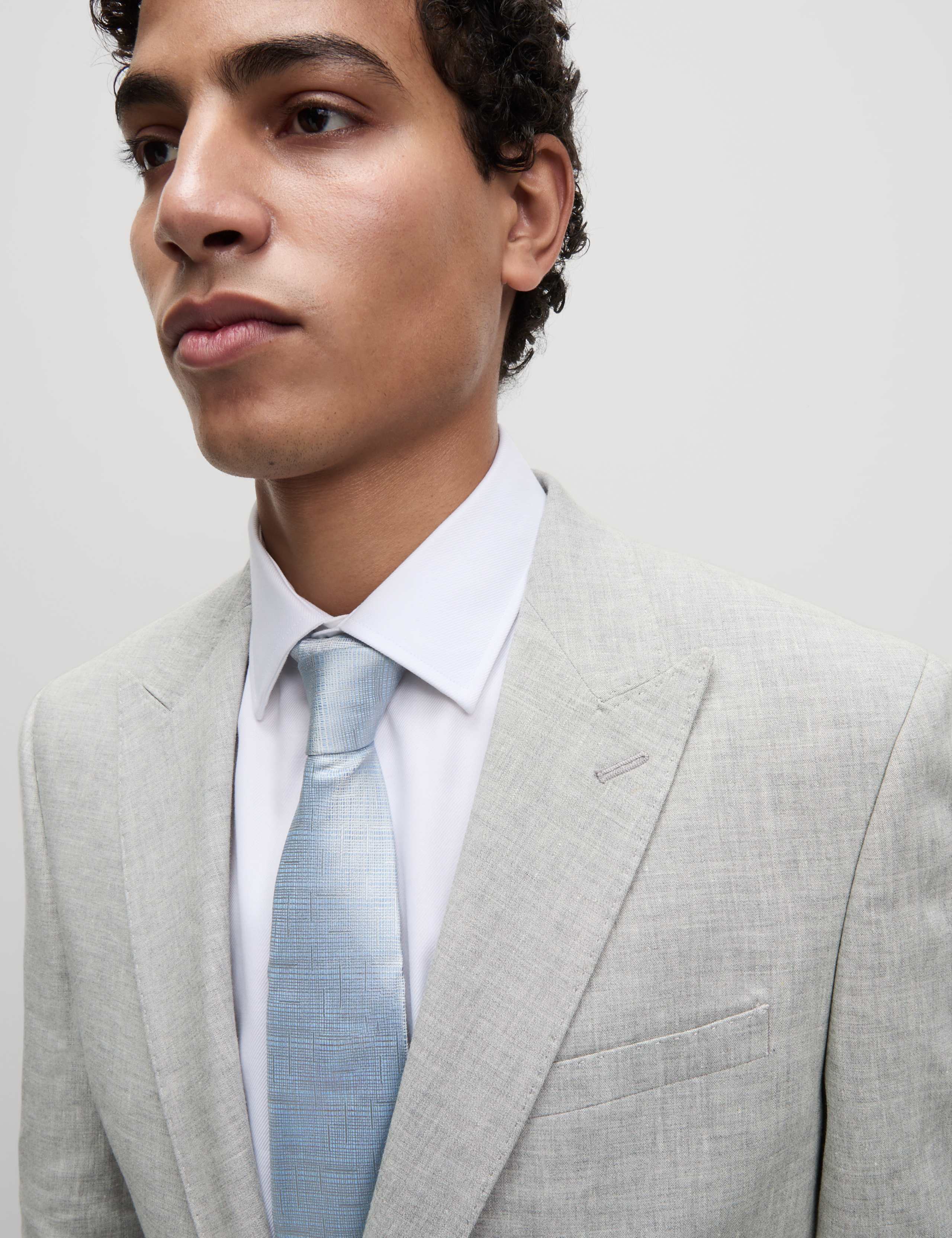Tailored Fit Linen Rich Suit Jacket