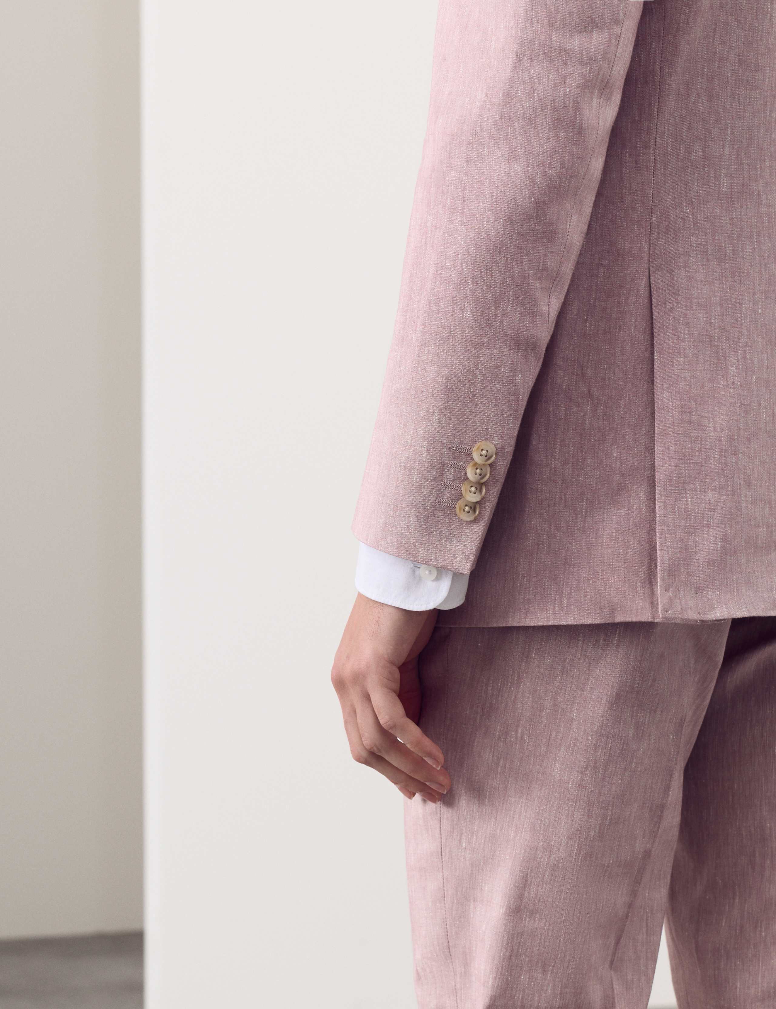 2 Piece Tailored Fit Italian Performance Linen Blend Suit 4 of 6