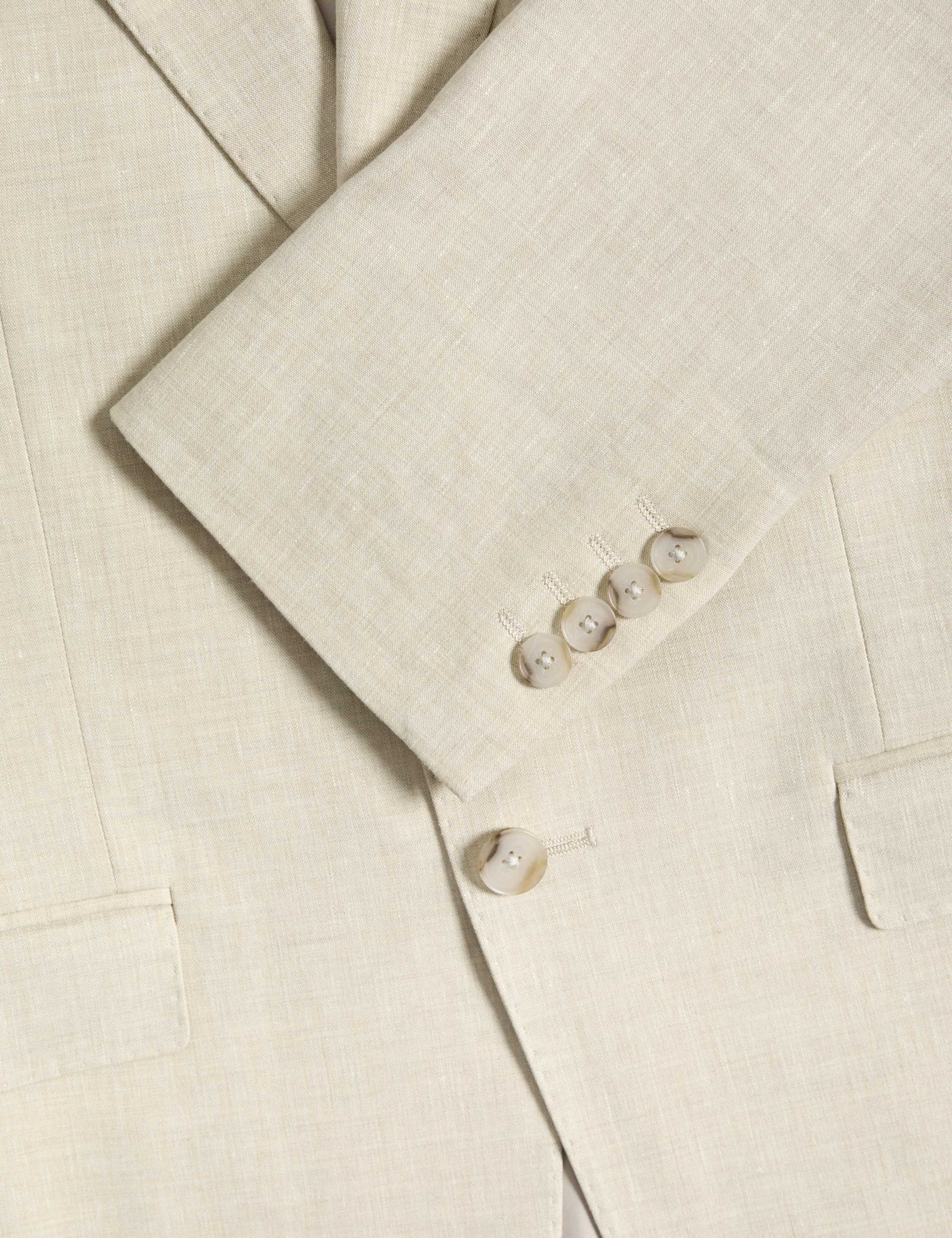 3 Piece Tailored Fit Italian Performance Linen Blend Suit 8 of 9