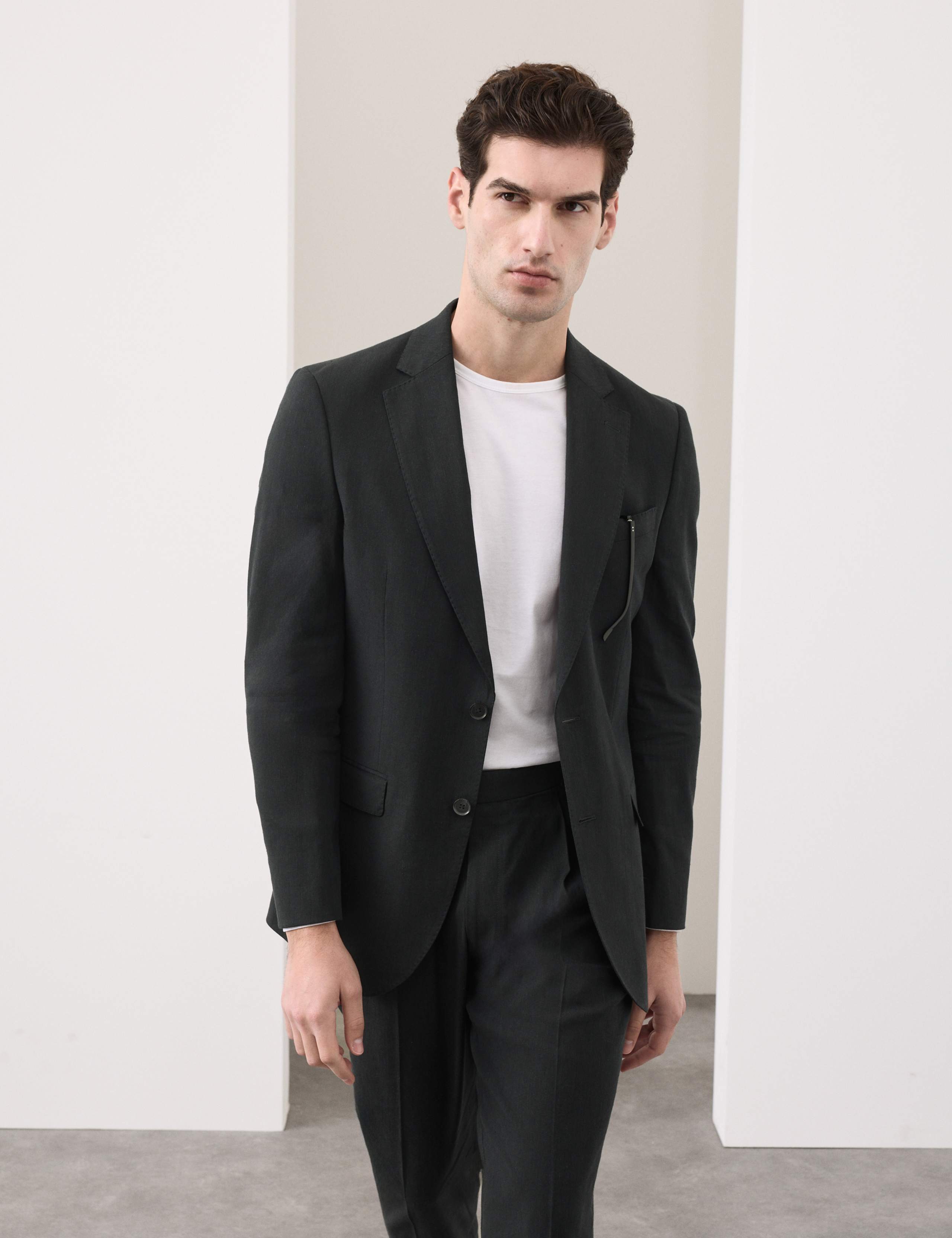 3 Piece Tailored Fit Italian Performance Linen Blend Suit 6 of 6