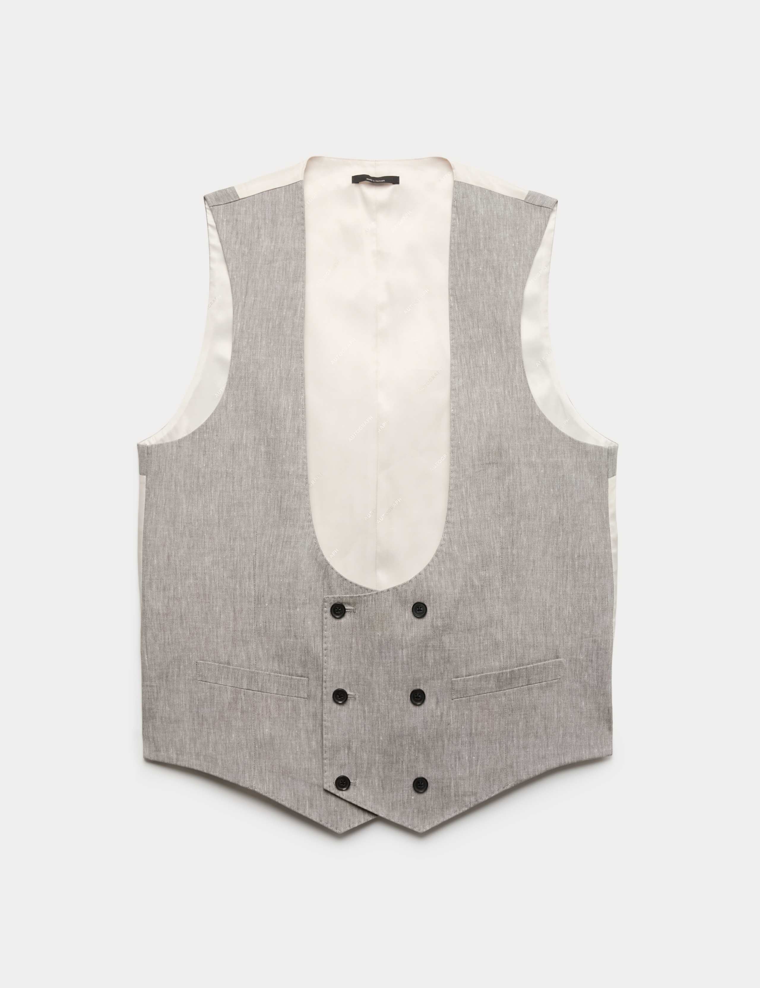 3 Piece Tailored Fit Italian Performance Linen Blend Suit 7 of 9