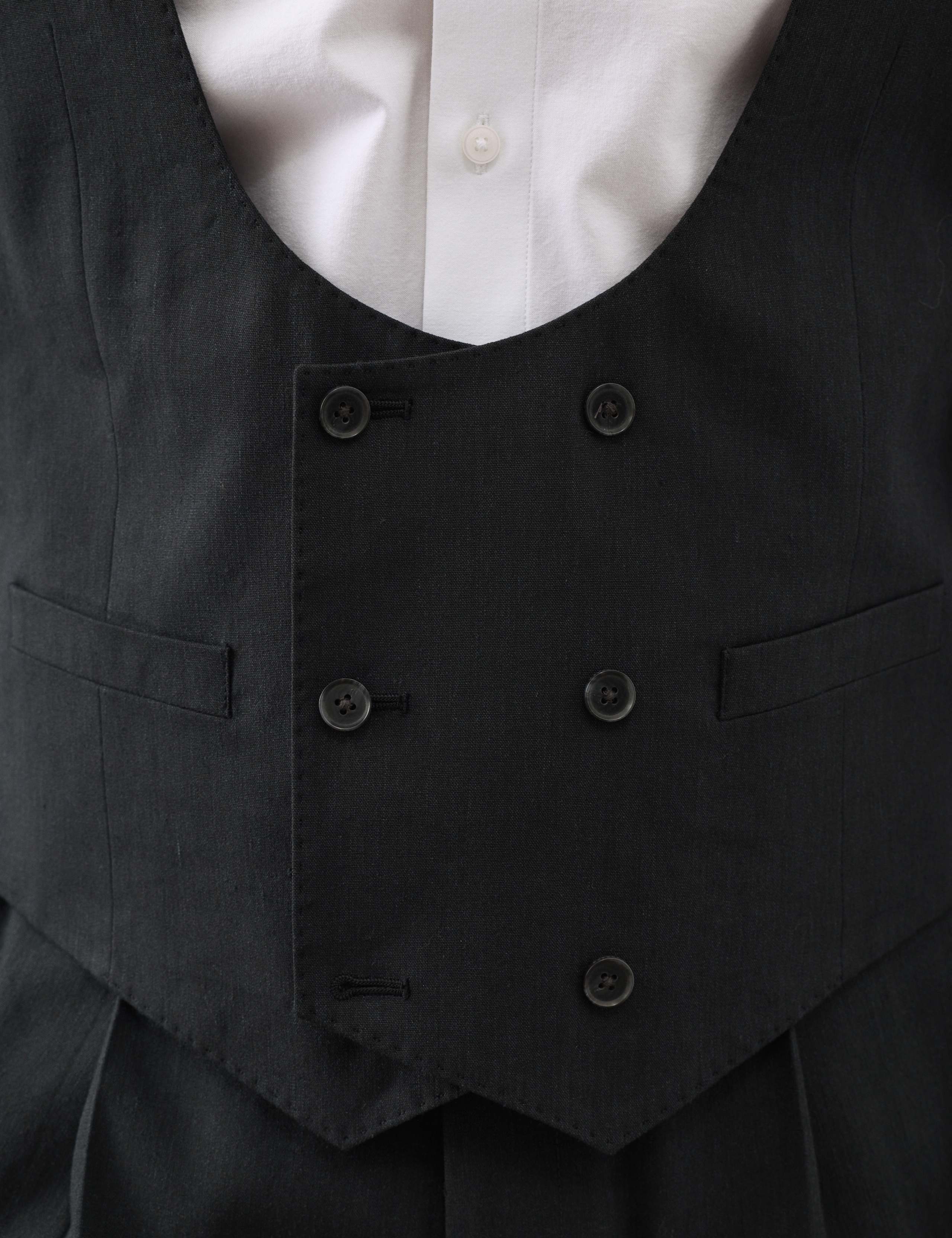 3 Piece Tailored Fit Italian Performance Linen Blend Suit 5 of 6