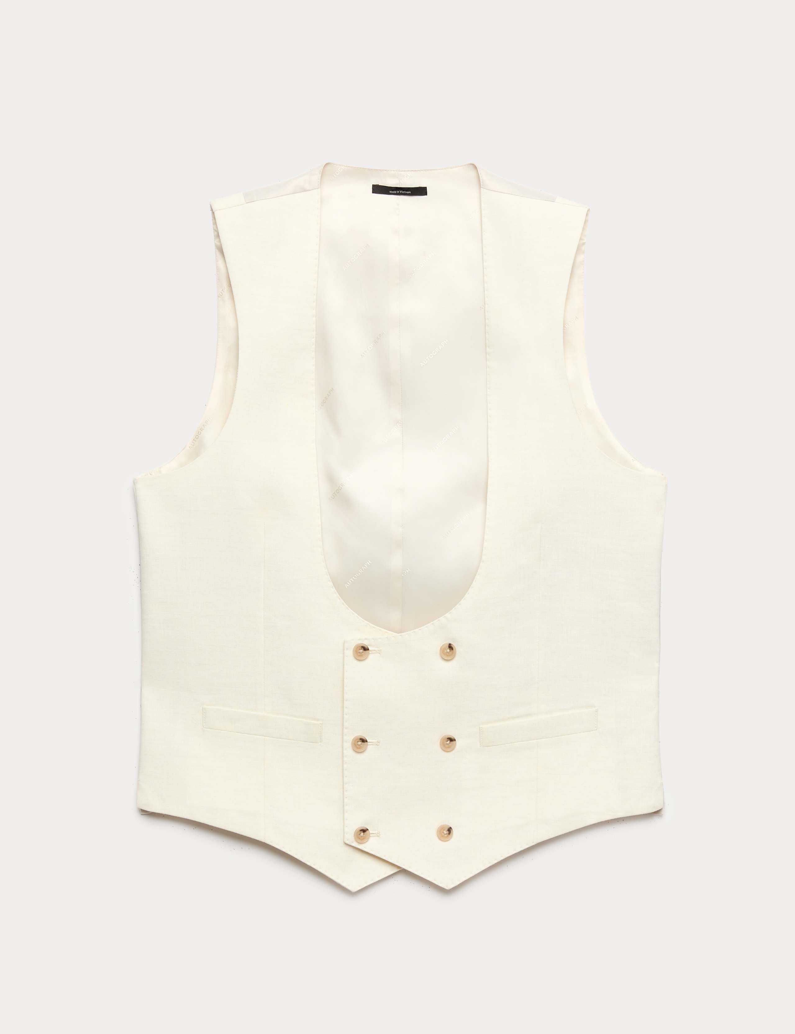 Italian Performance Linen Blend Double Breasted Waistcoat