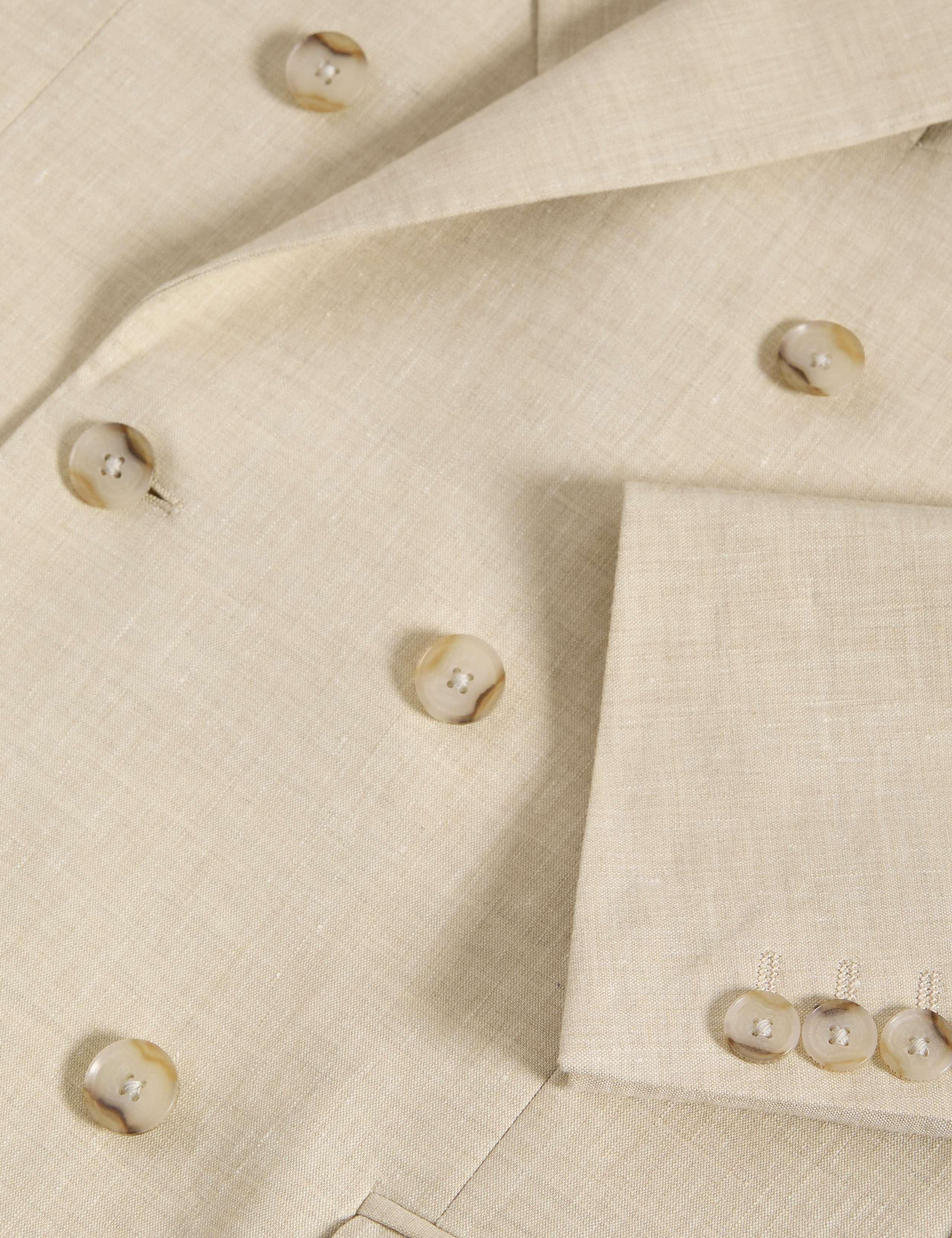 2 Piece Tailored Fit Italian Performance Linen Blend Double Breasted Suit 4 of 6