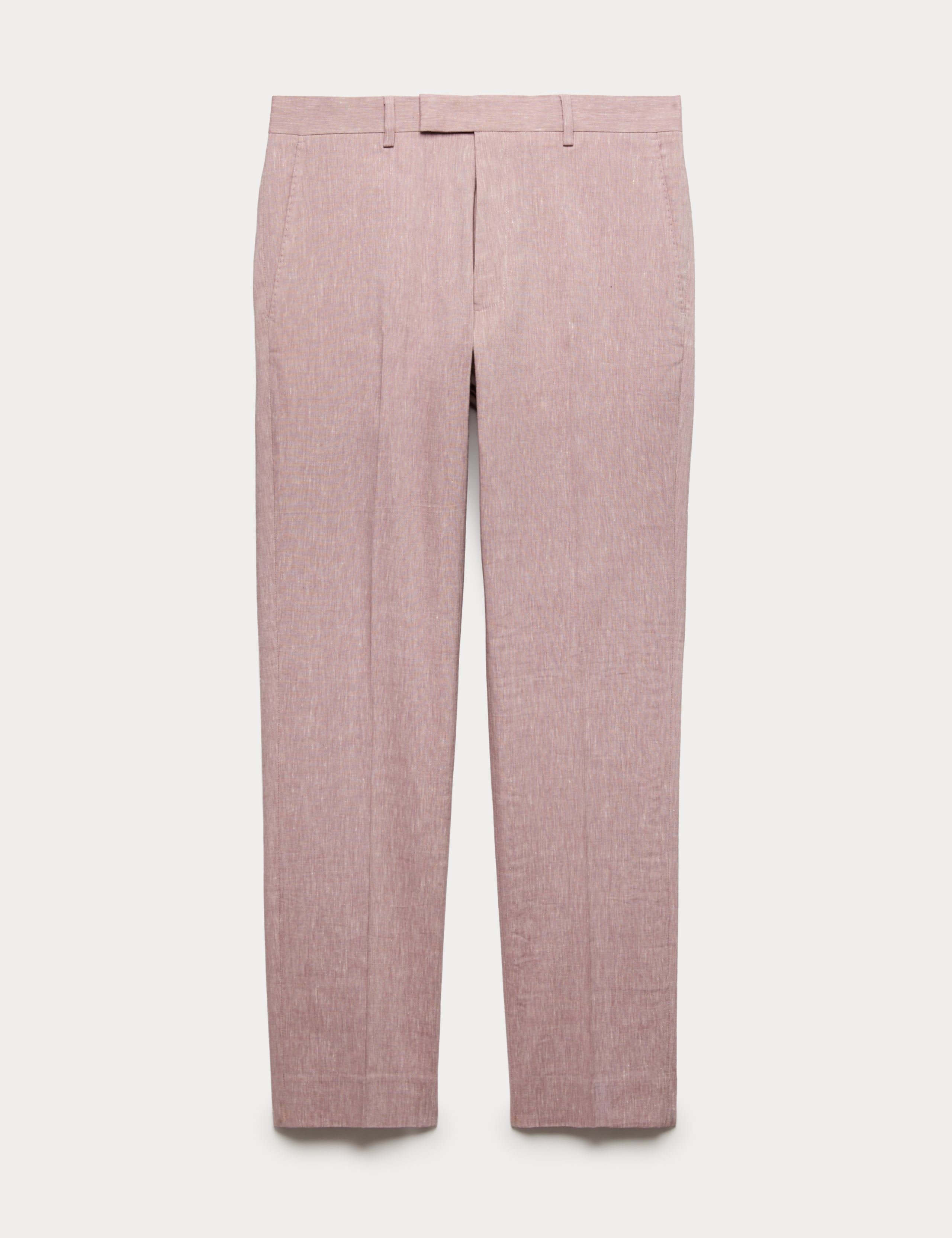 Tailored Fit Italian Performance Linen Blend Suit Trousers