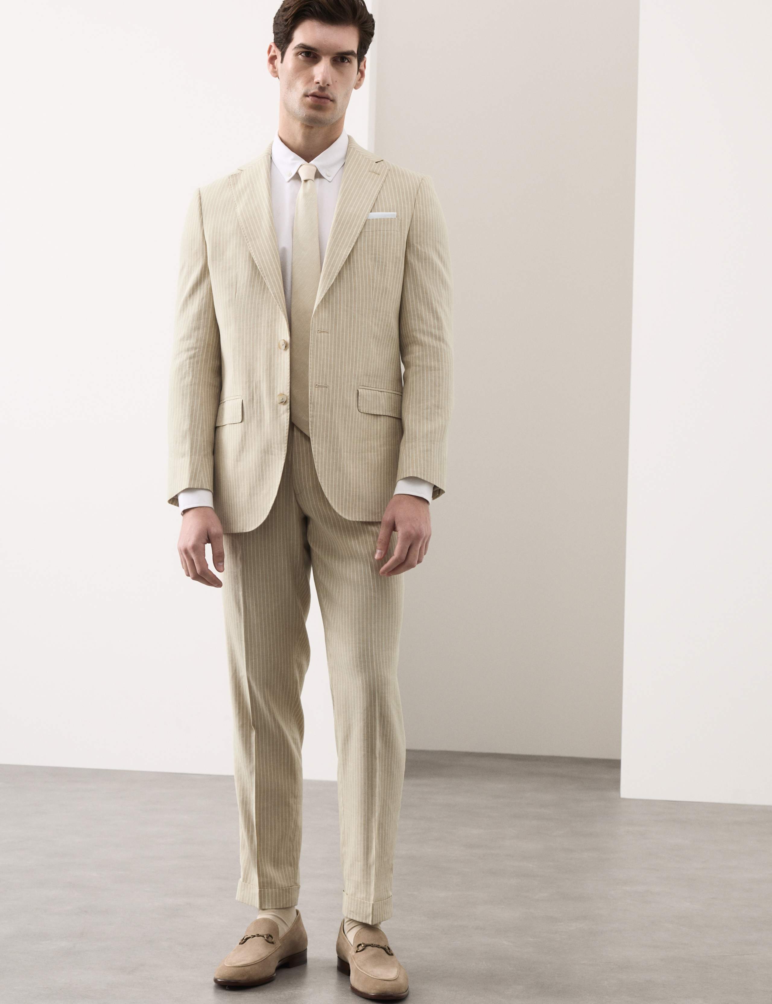 2 Piece Tailored Fit Linen Rich Suit 6 of 6