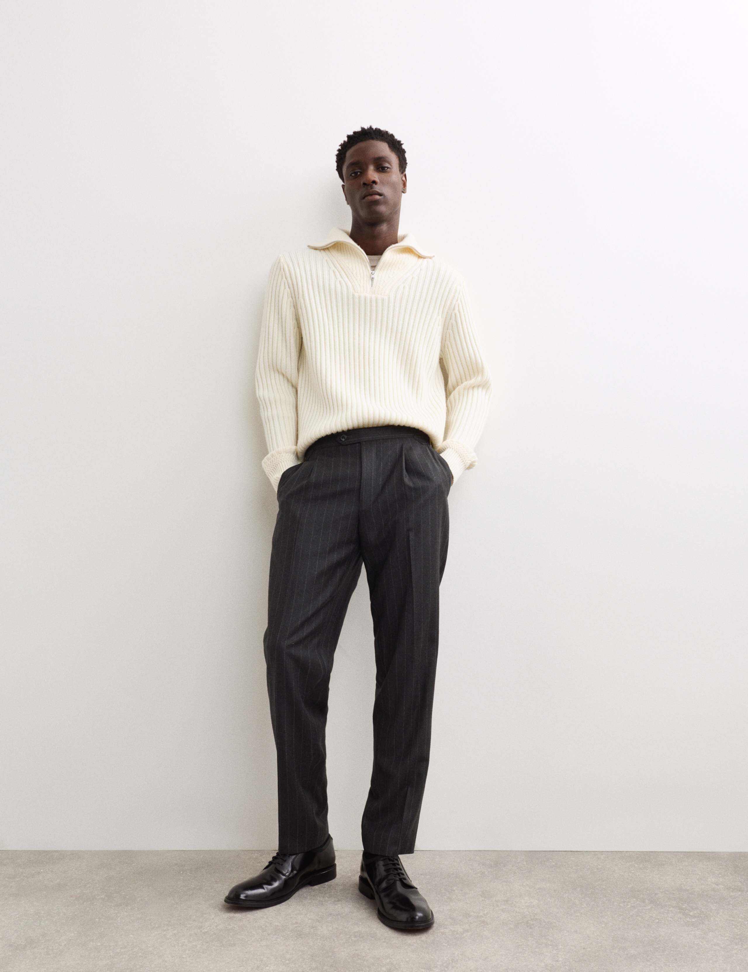 Italian Wool Pinstripe Trousers