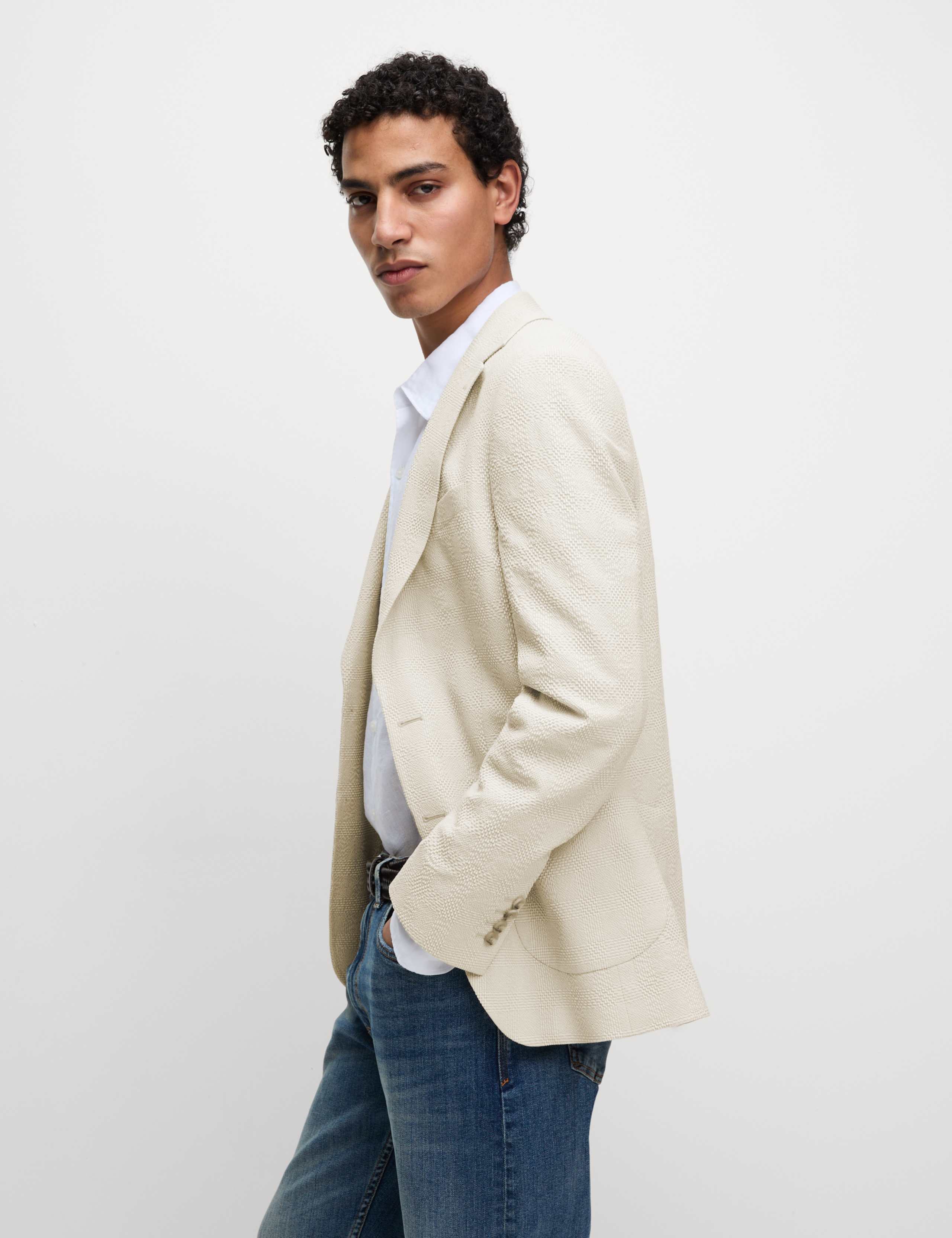 Cotton Rich Seersucker Blazer