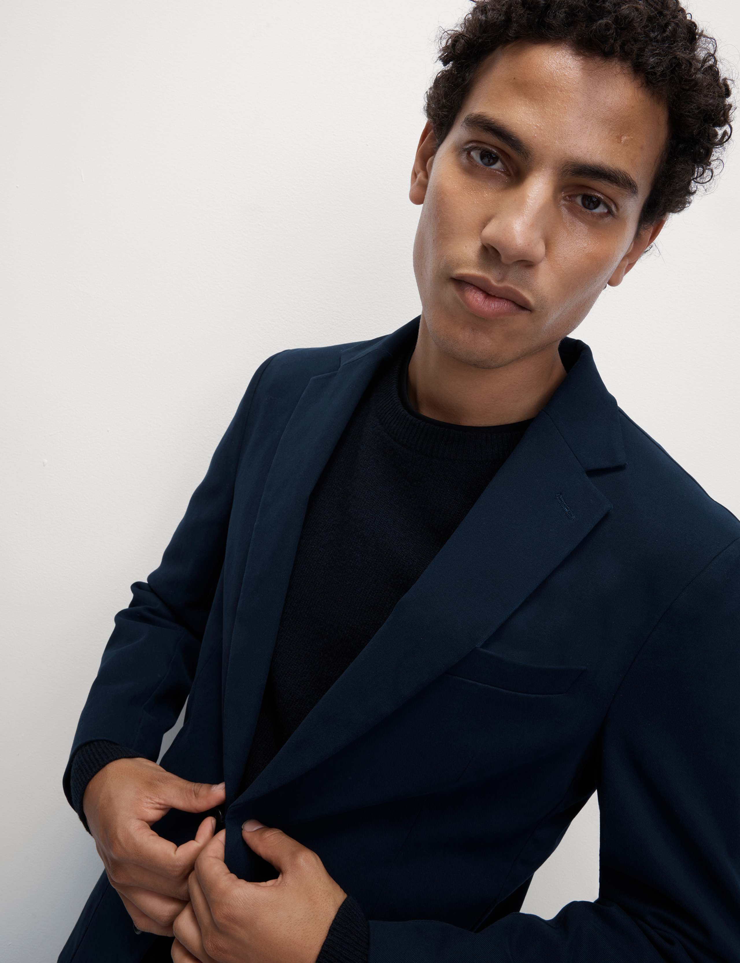 Tailored Fit Cotton Rich Peached Stretch Blazer