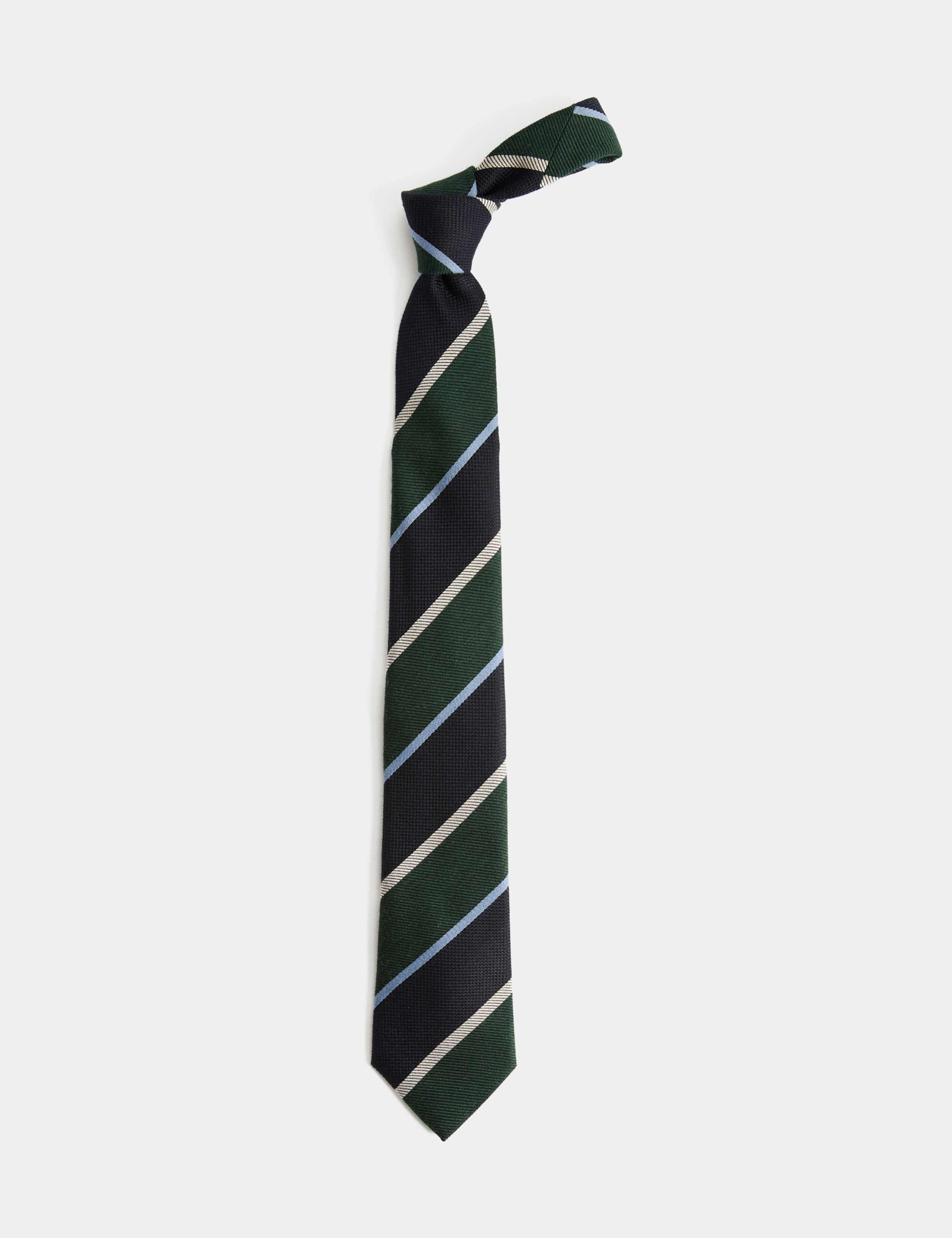 Wool Rich Striped Tie with Silk