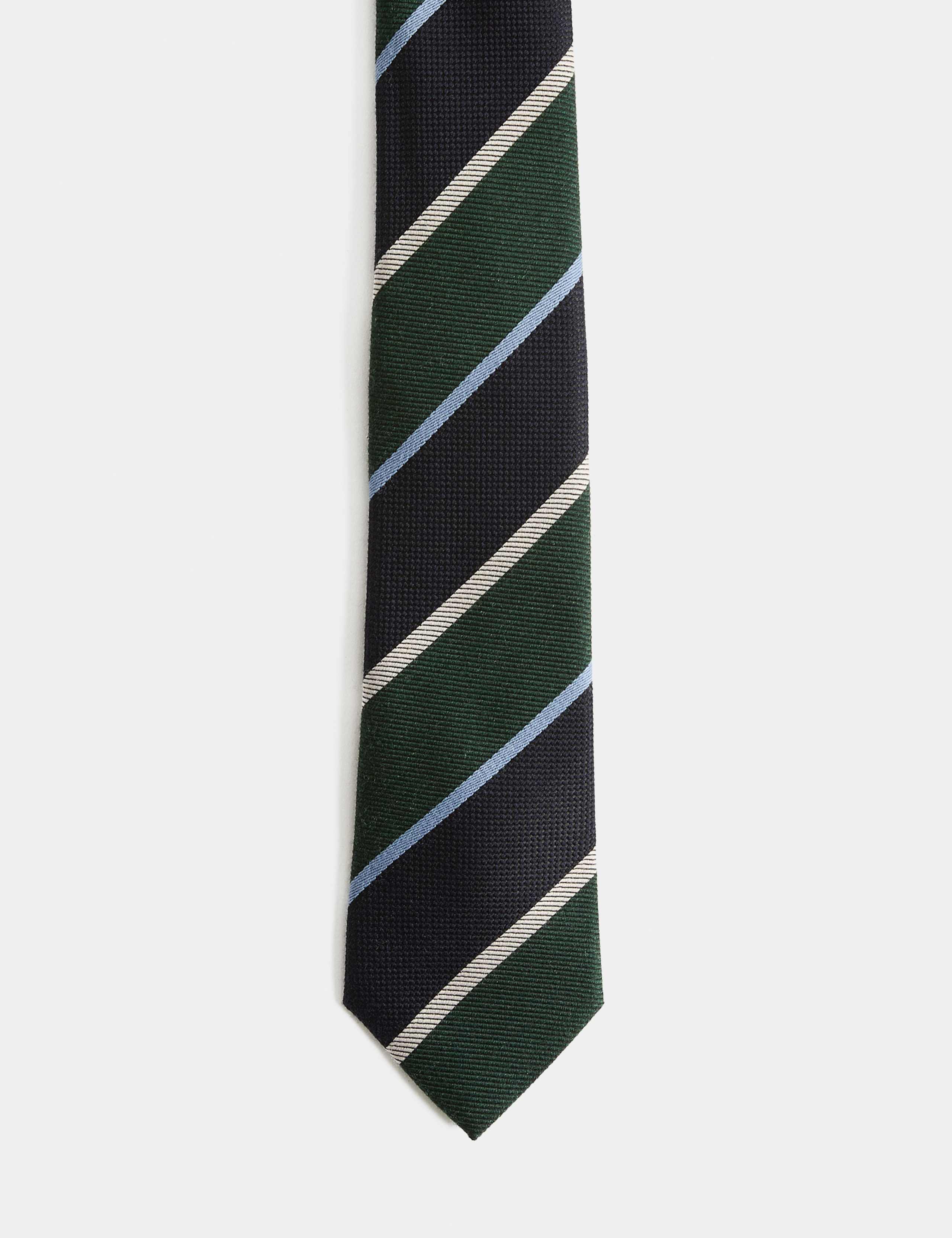 Wool Rich Striped Tie with Silk