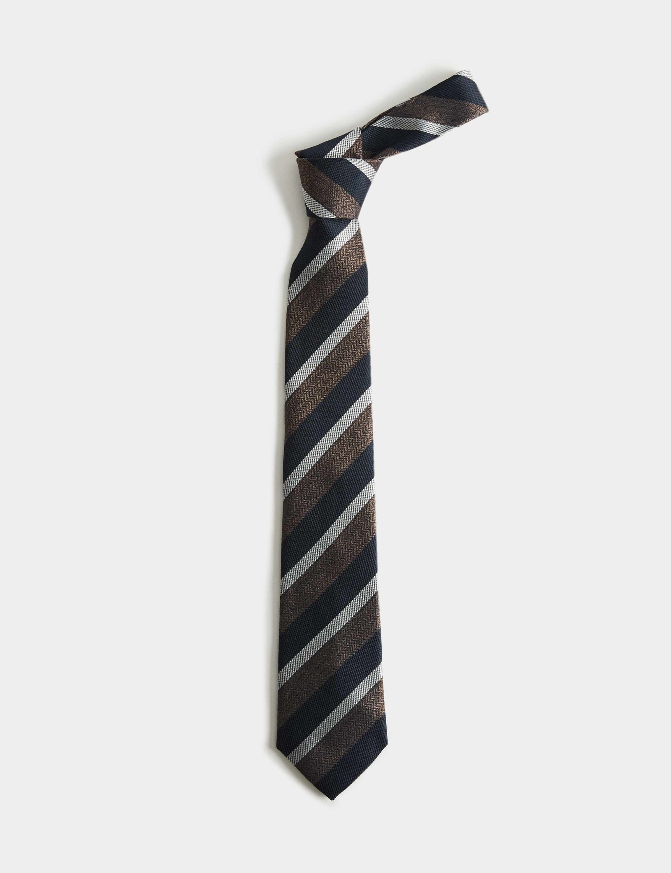 Striped Pure Silk Tie
