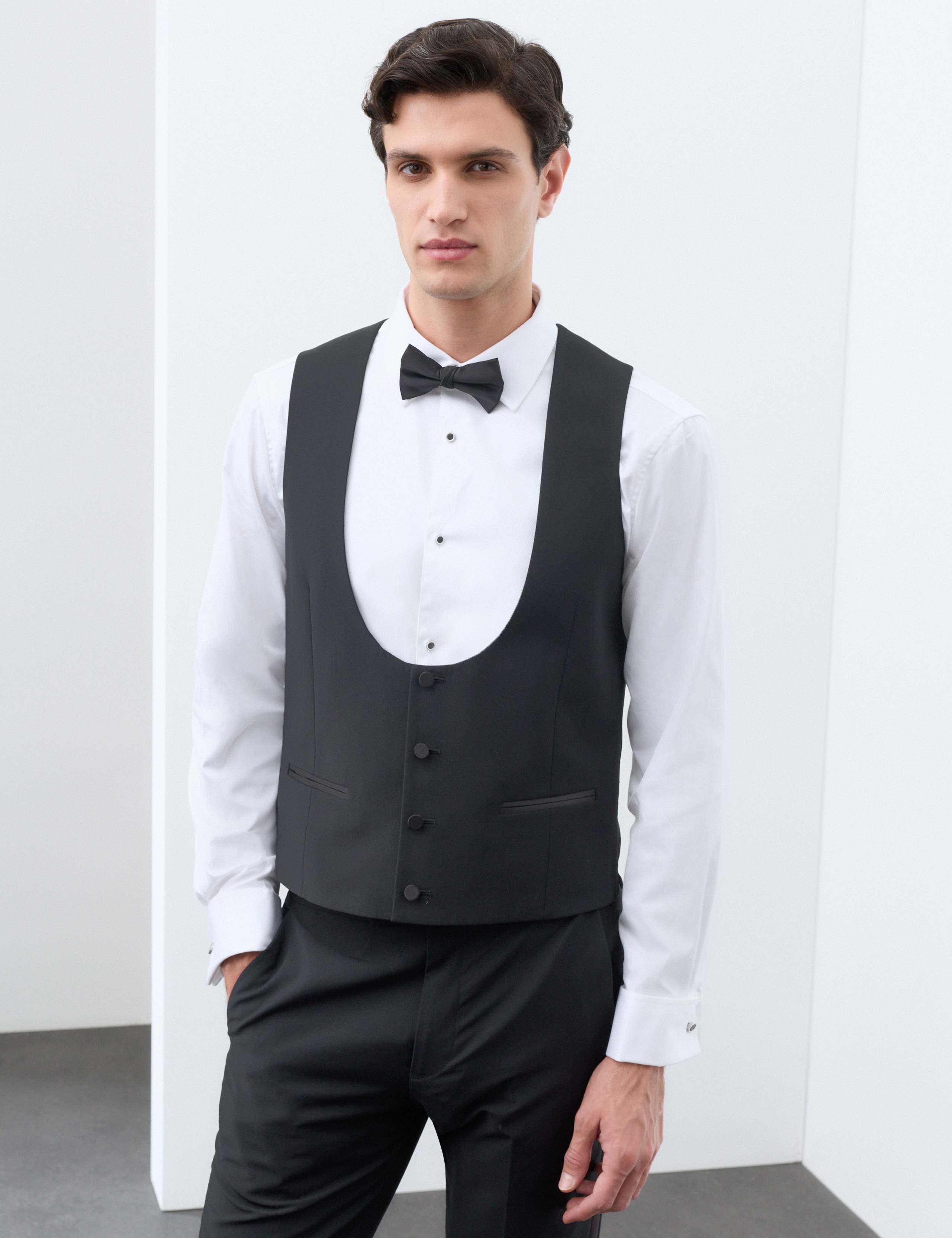 Performance Wool Blend Tuxedo Waistcoat