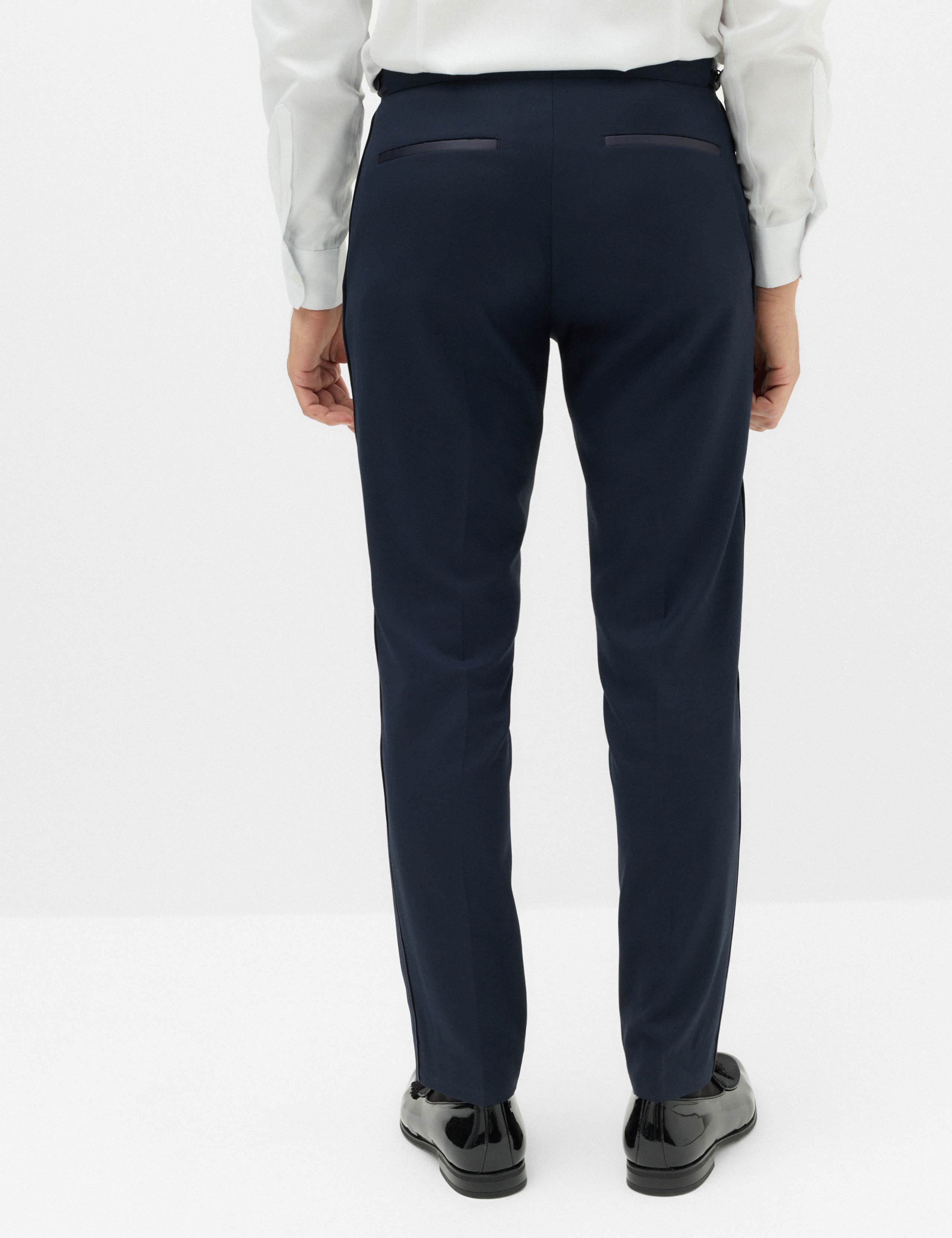 2 Piece Tailored Fit Shawl Collar Tipped Tux Suit 4 of 6