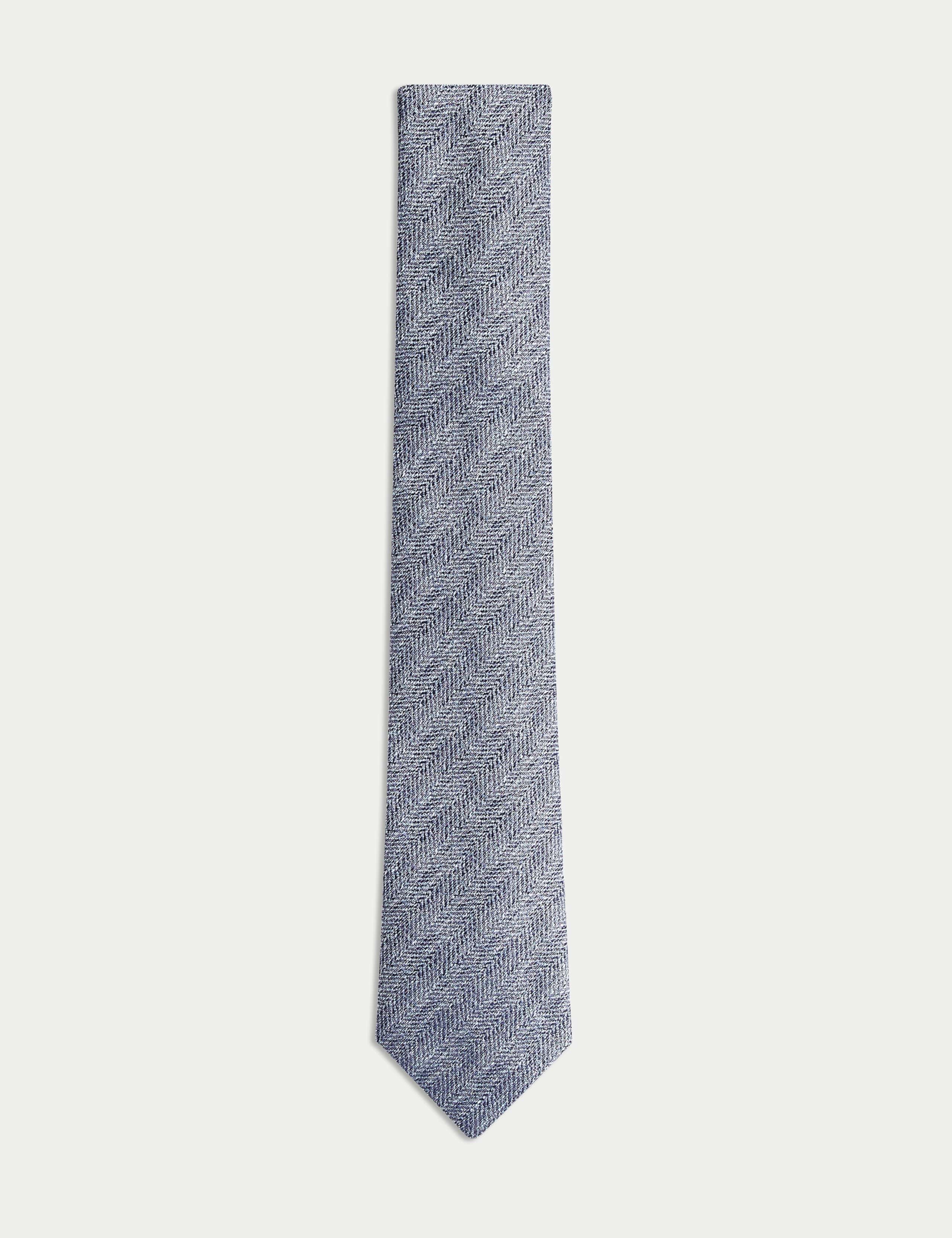 Herringbone Silk Blend Tie