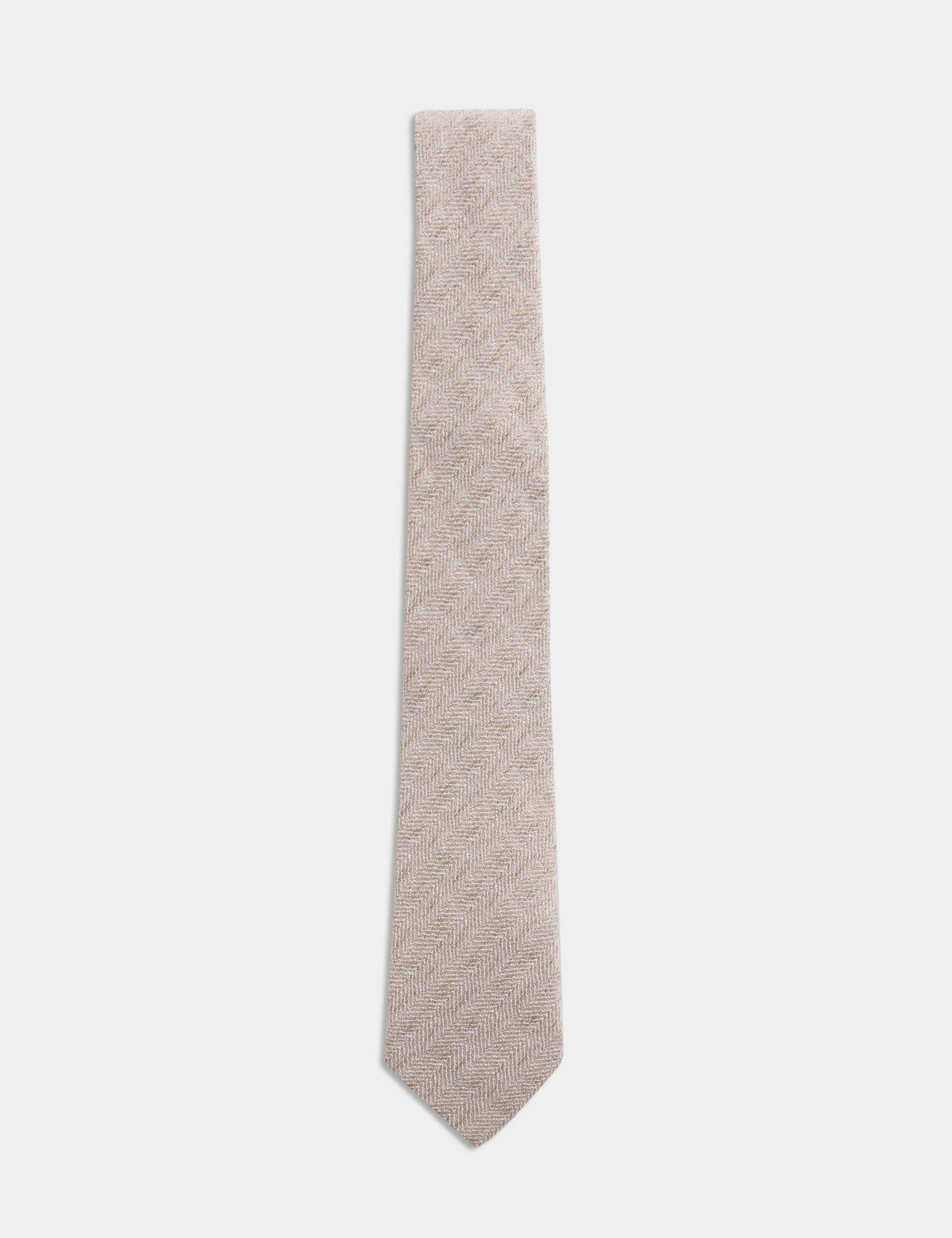 Herringbone Silk Blend Tie