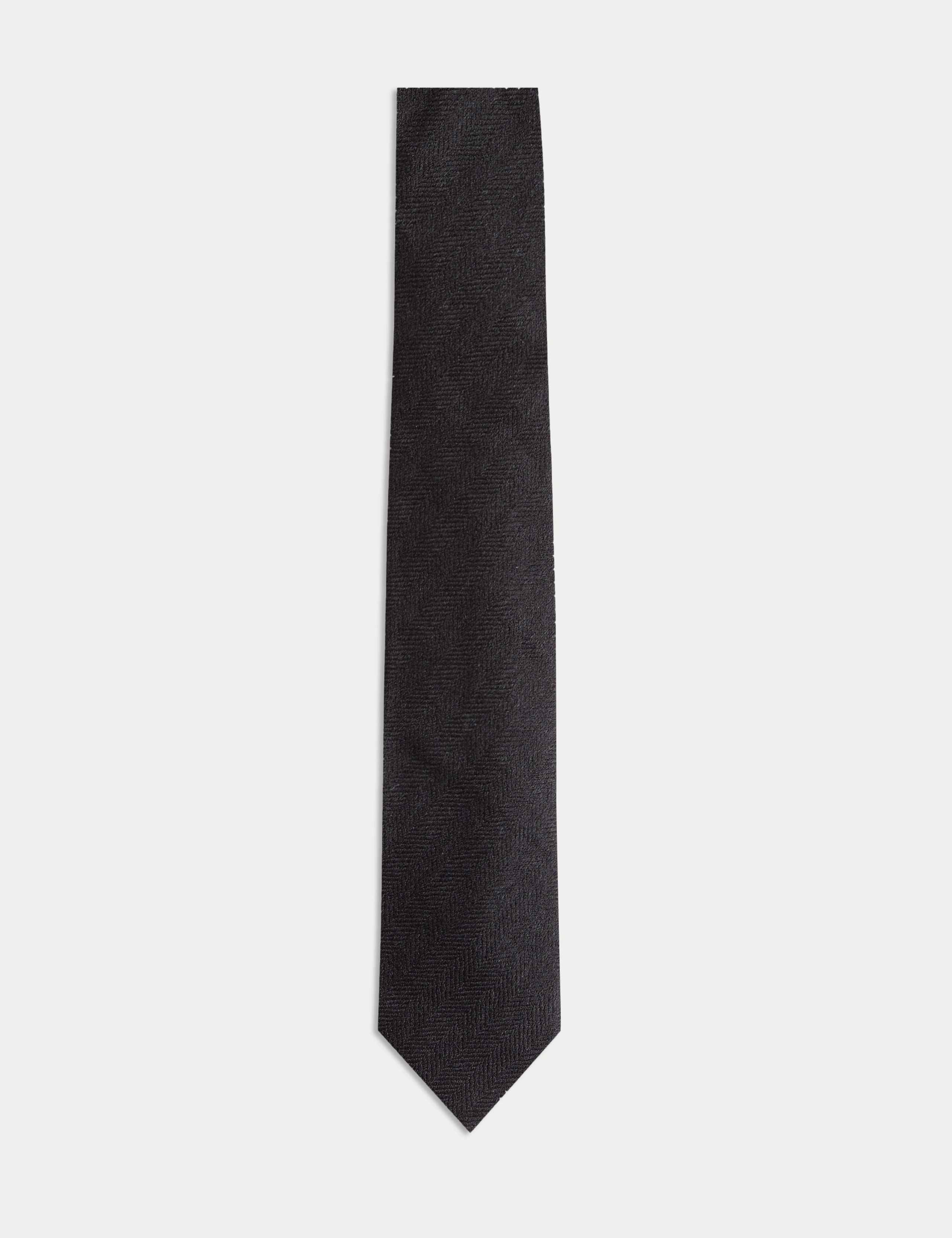 Herringbone Silk Blend Tie