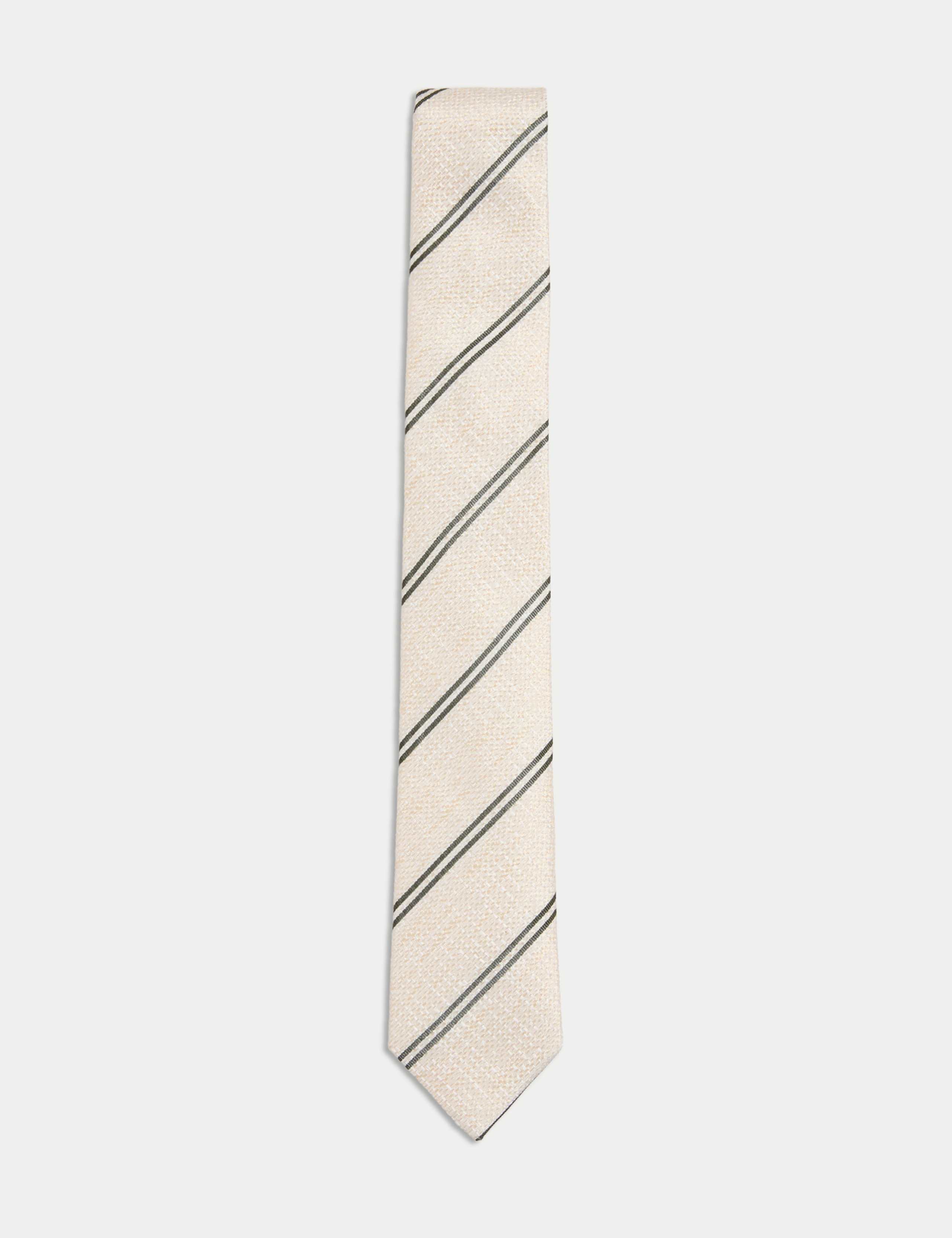 Slim Striped Pure Silk Tie