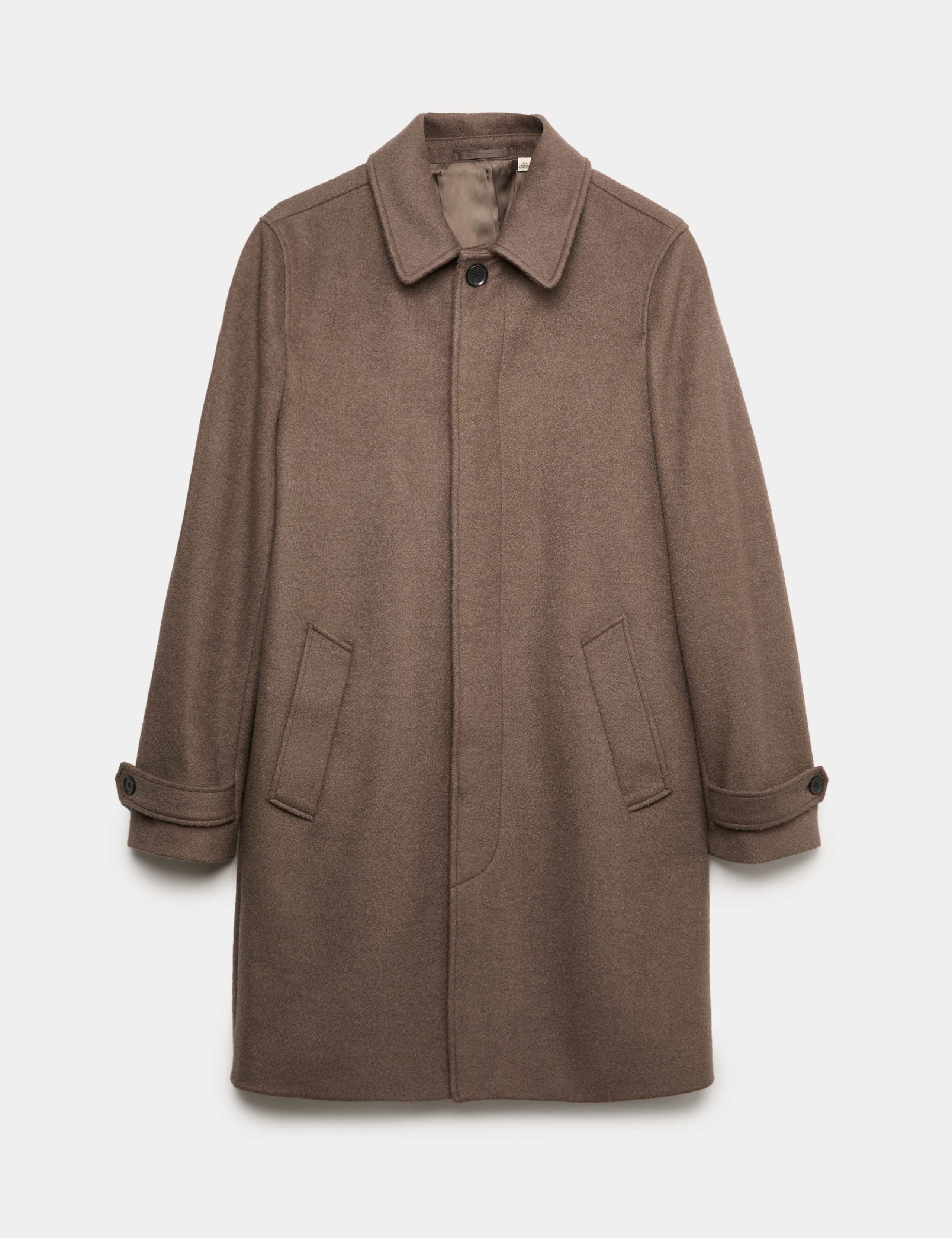 Wool Blend Textured Car Coat