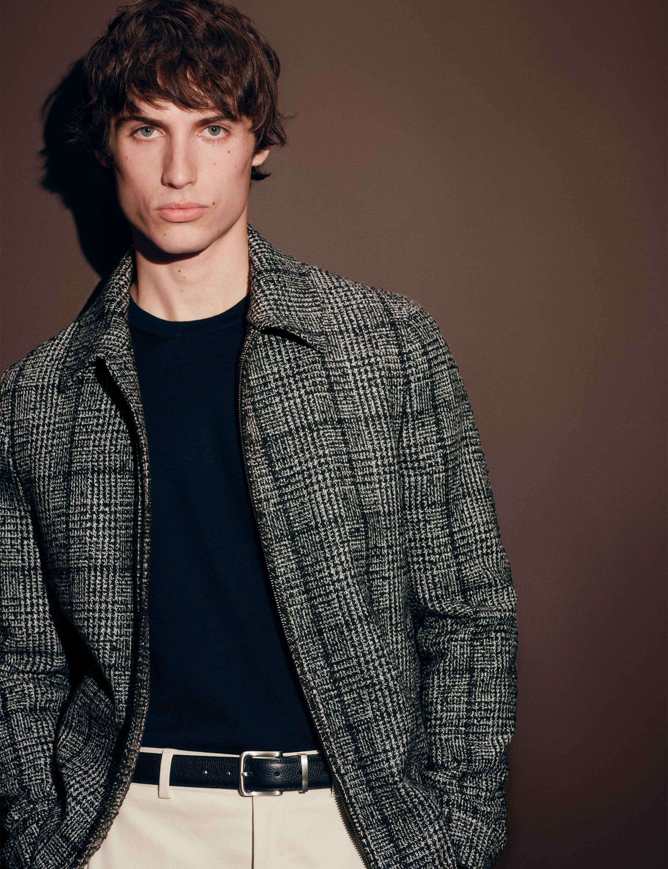 Wool Blend Harrington Jacket