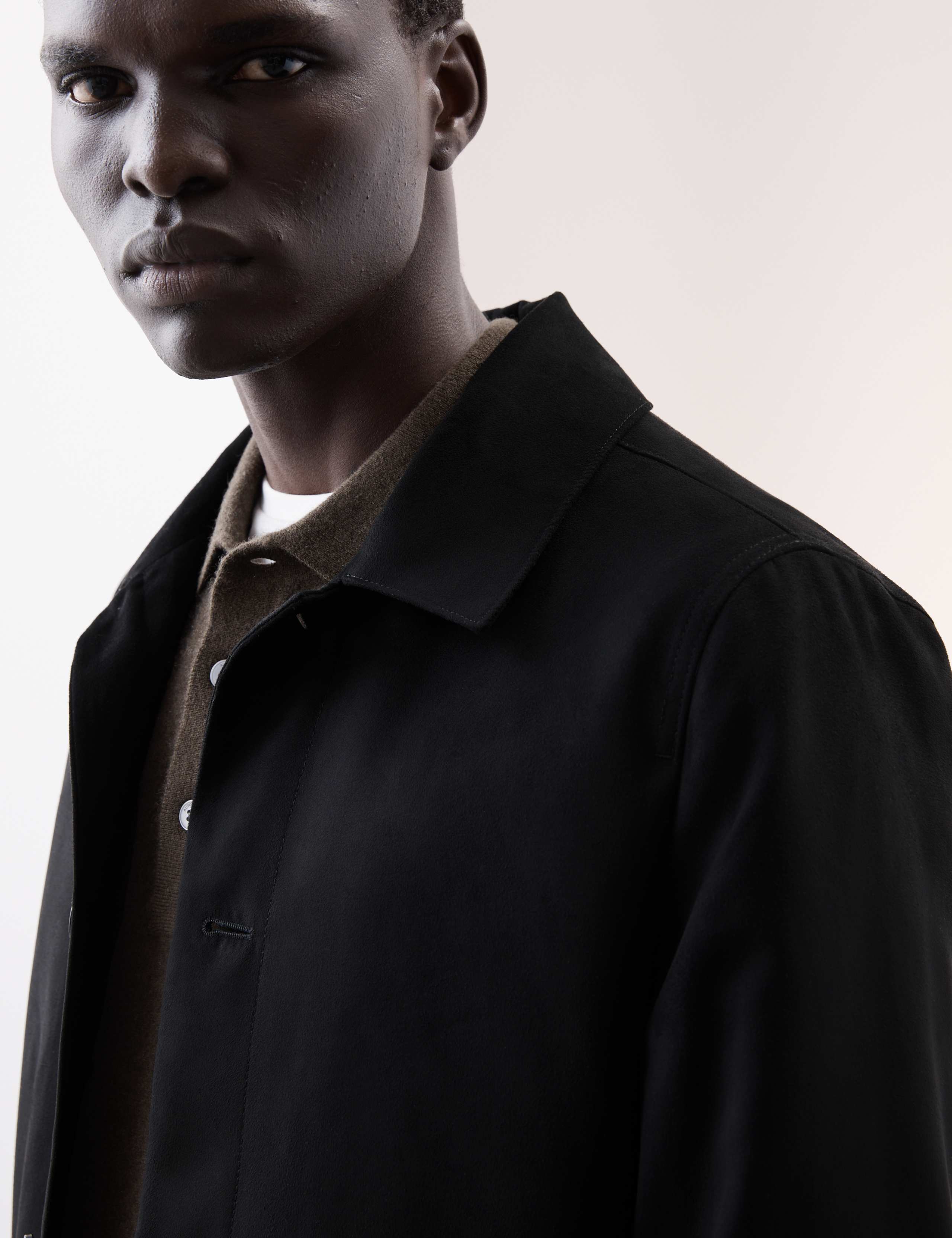 Faux Suede Harrington Jacket