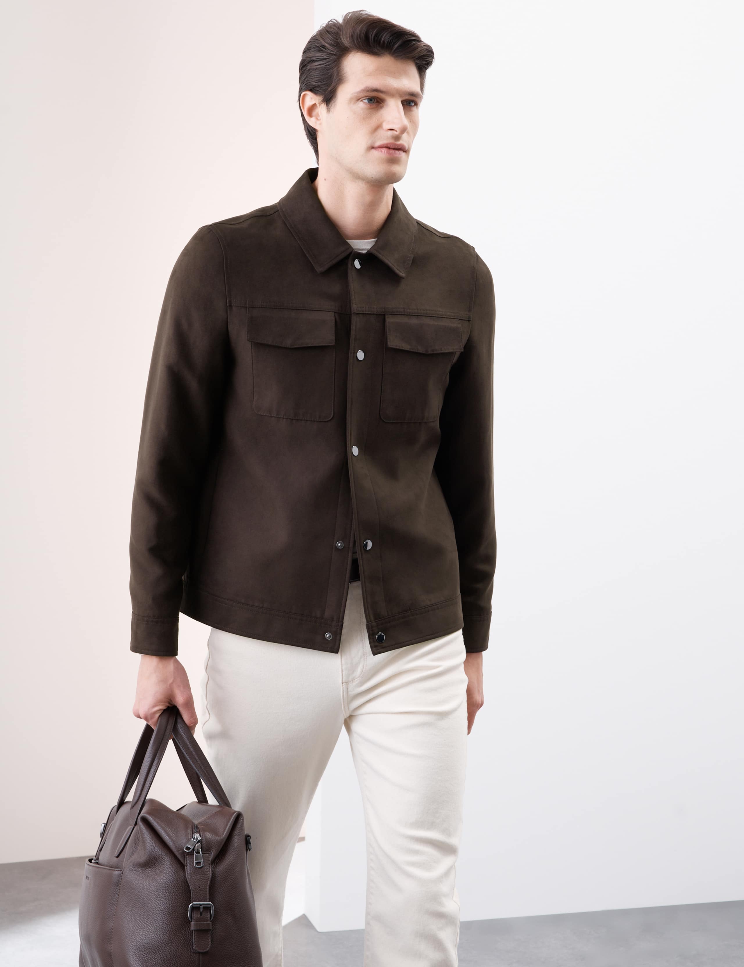 Faux Suede Overshirt