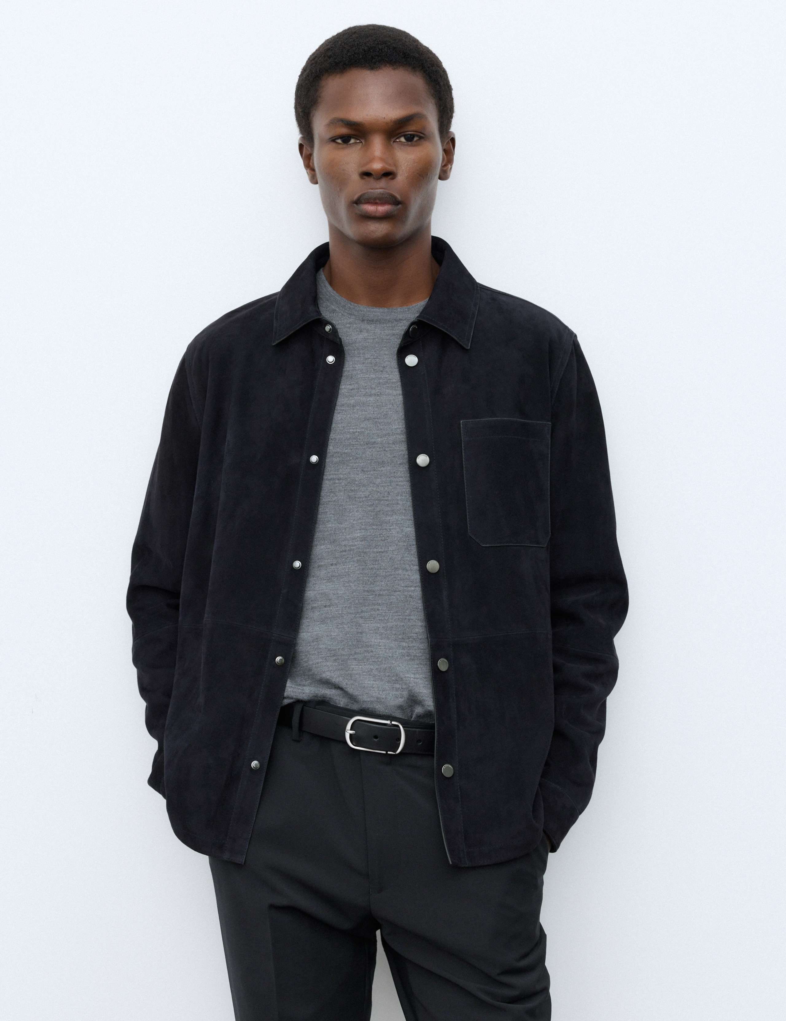Lightweight Suede Overshirt Jacket