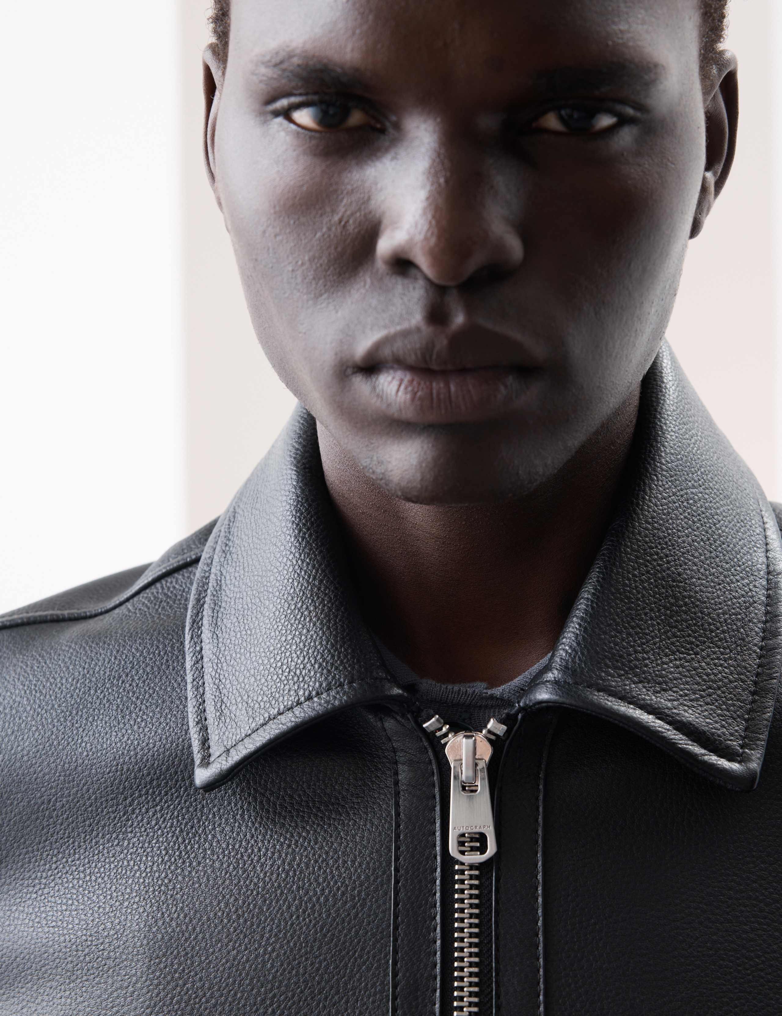 Leather Harrington Jacket