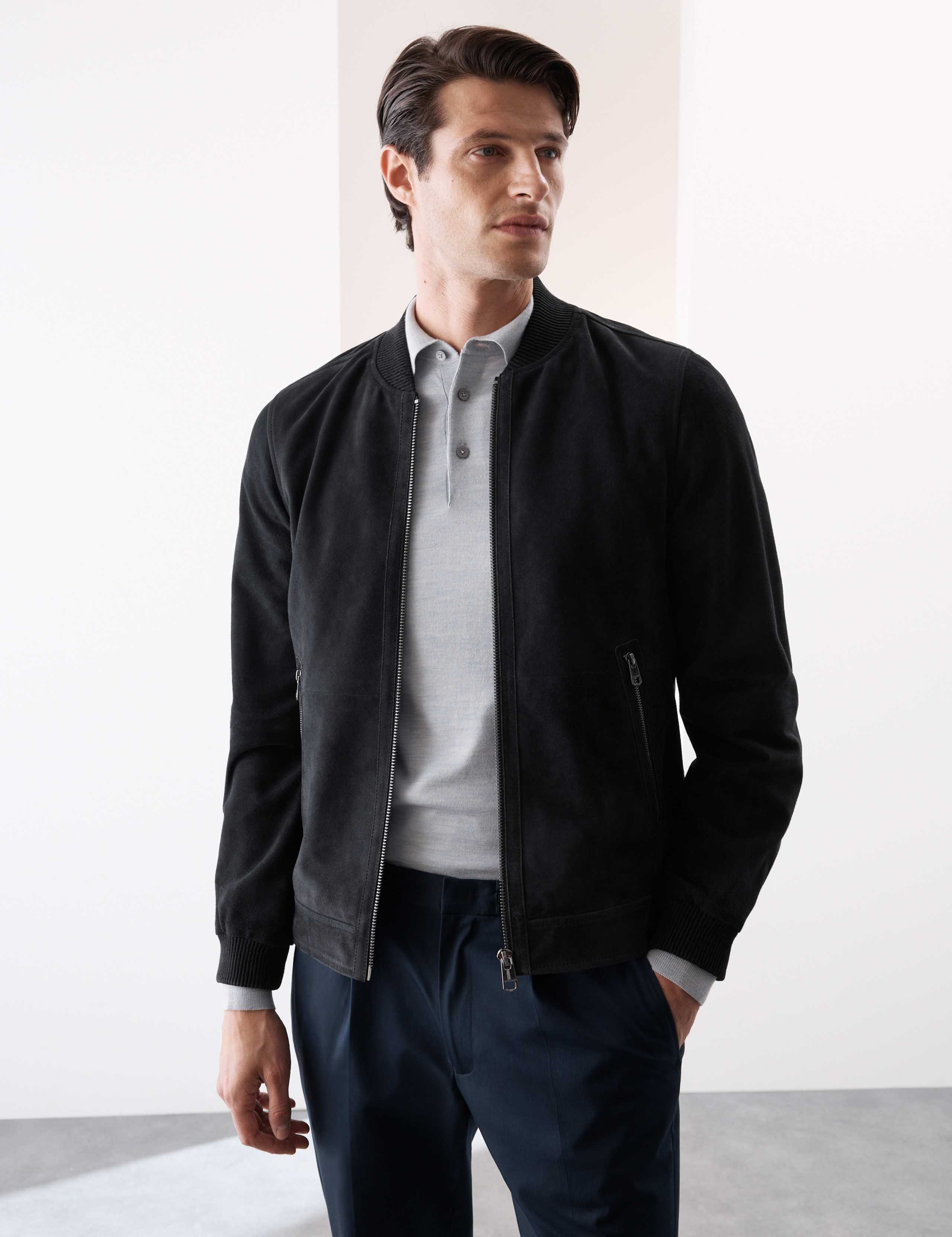 Suede Bomber Jacket