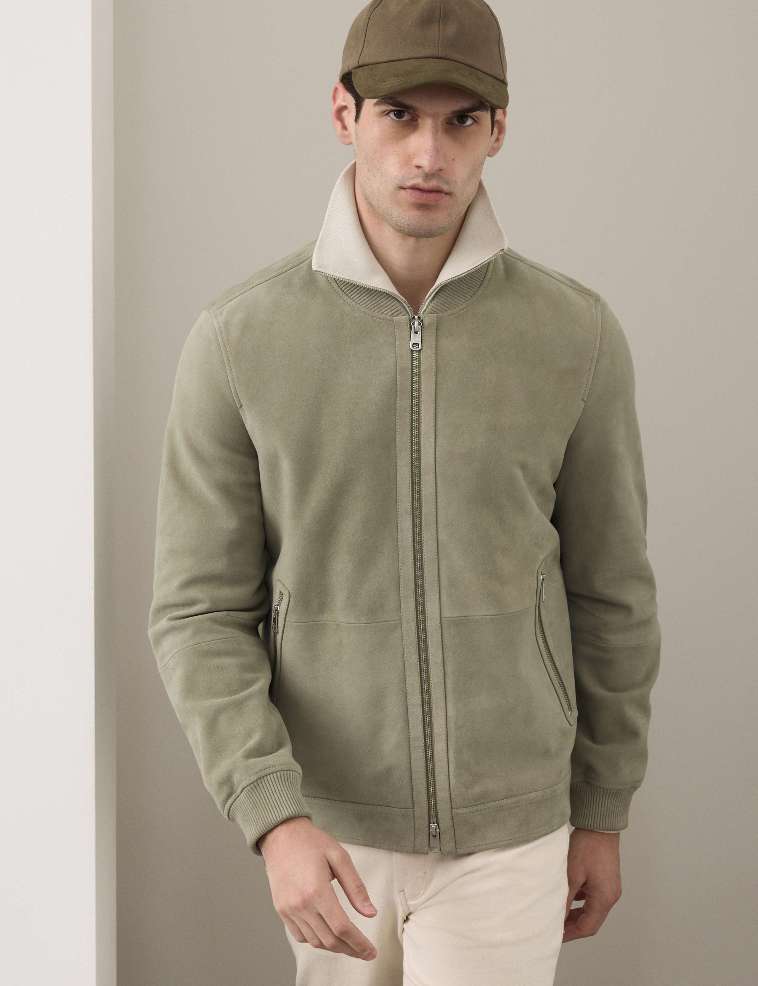 Suede Bomber Jacket
