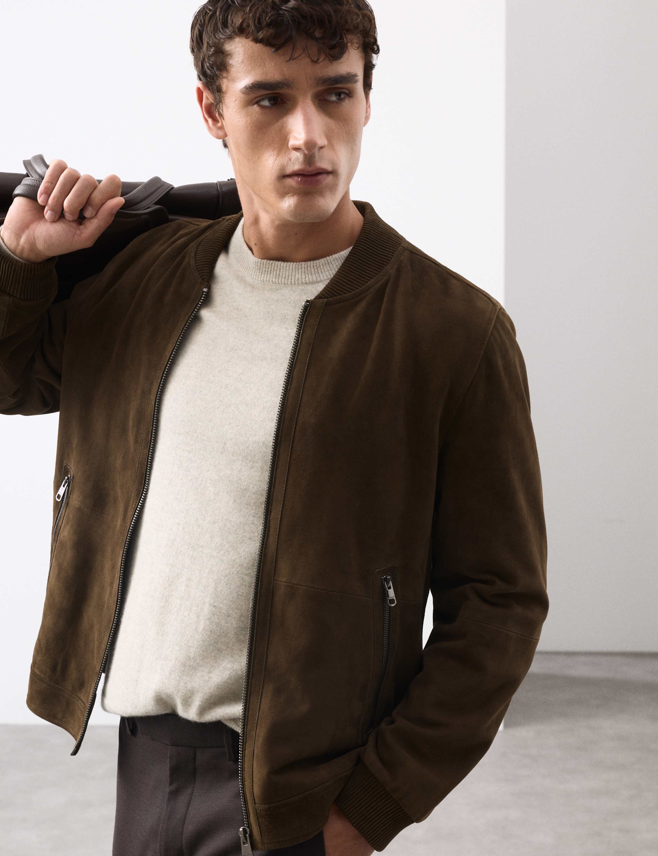 Suede Bomber Jacket