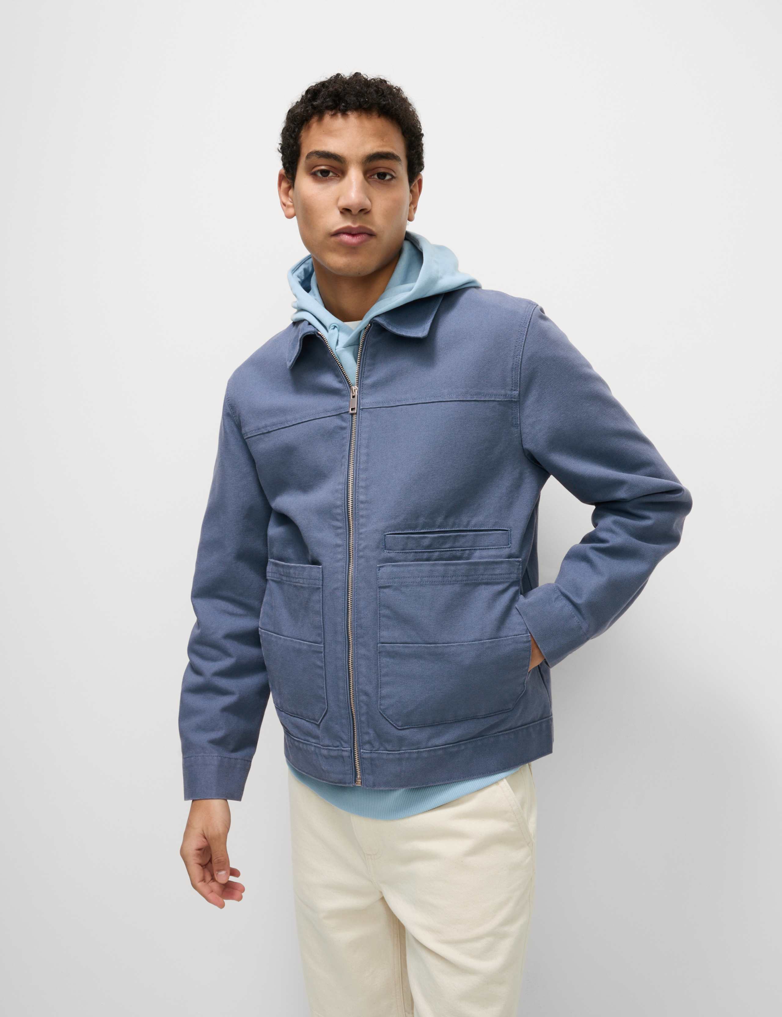 Cotton Rich Canvas Harrington Jacket