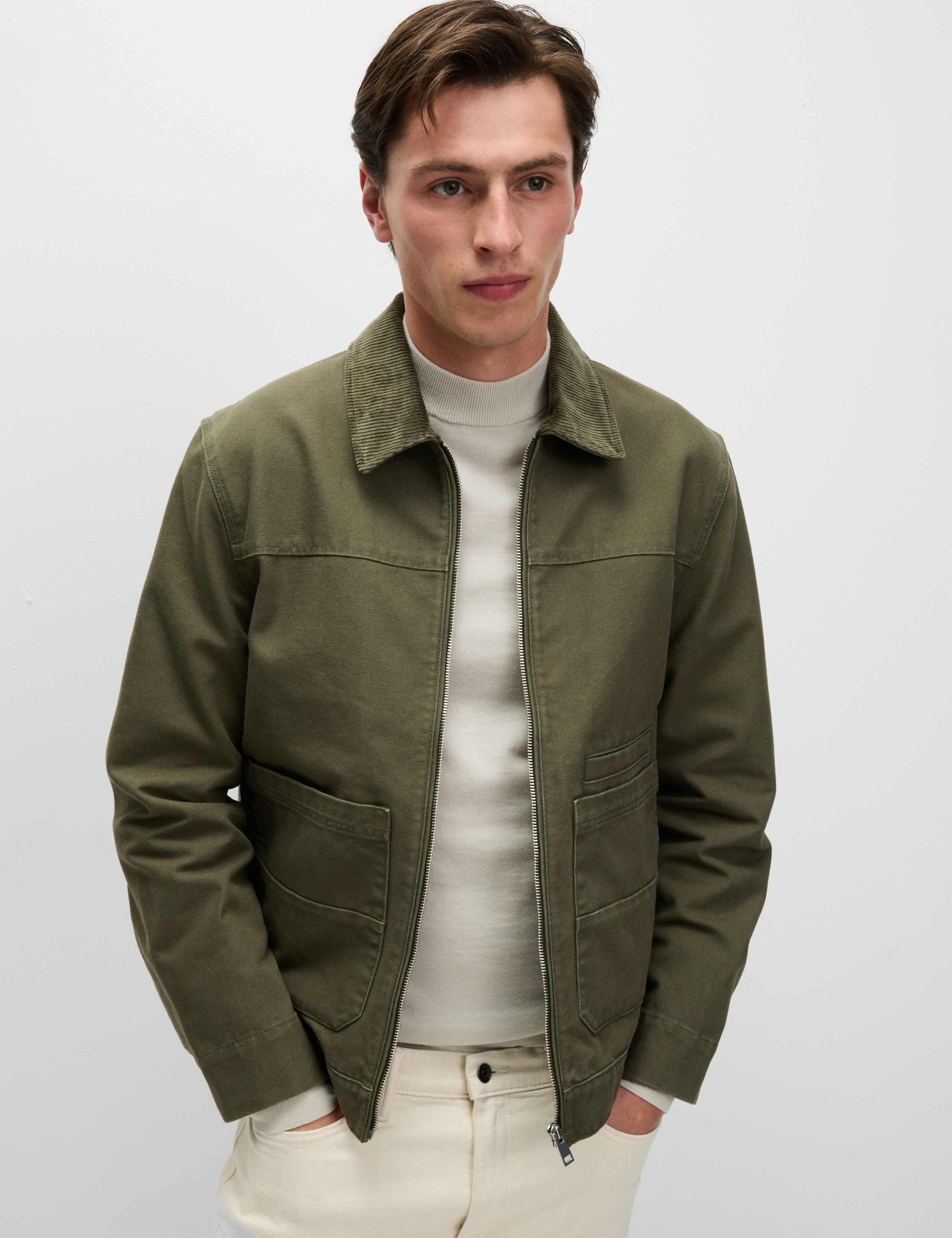 Cotton Rich Canvas Harrington Jacket