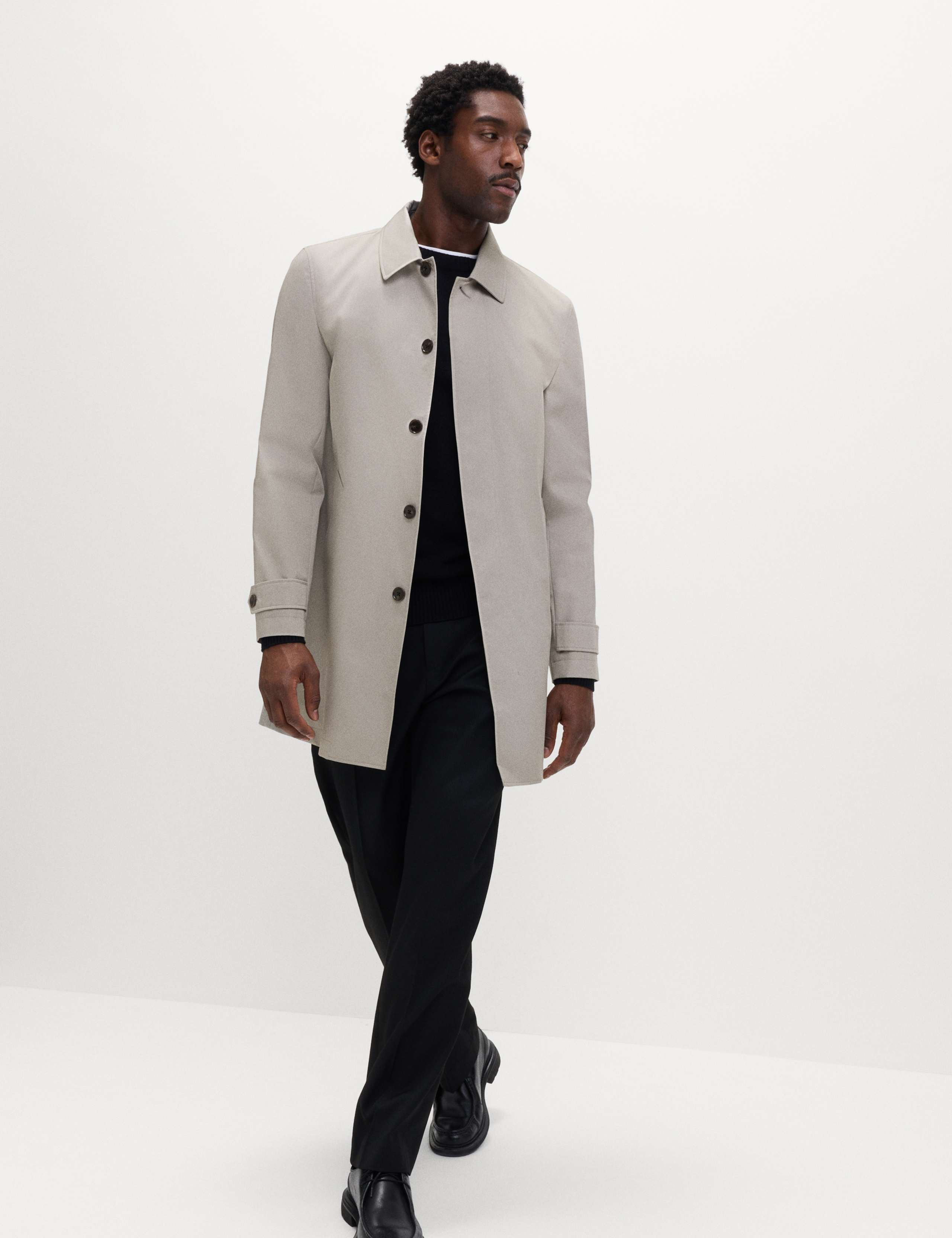 Cotton Blend Car Coat Mac