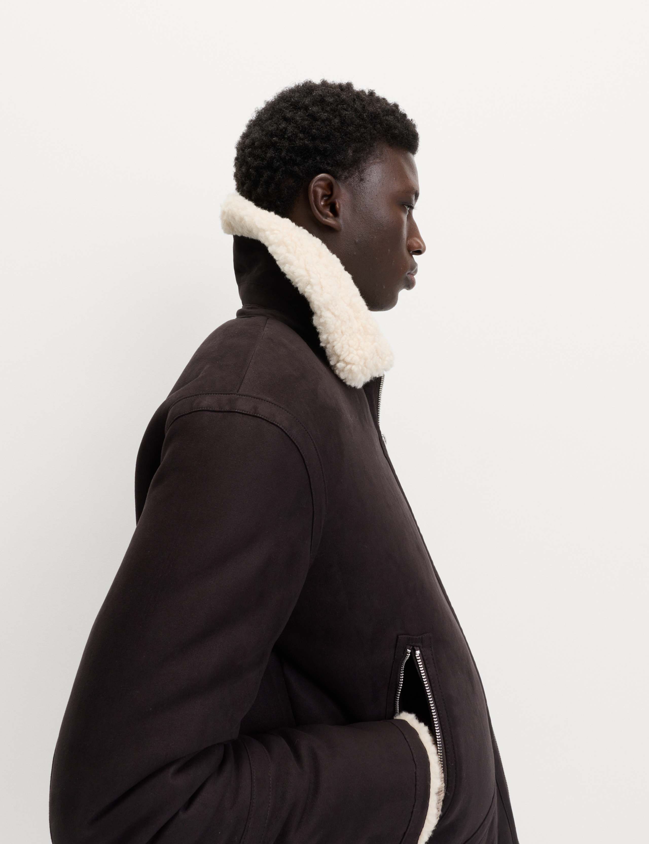 Faux Suede Aviator Jacket