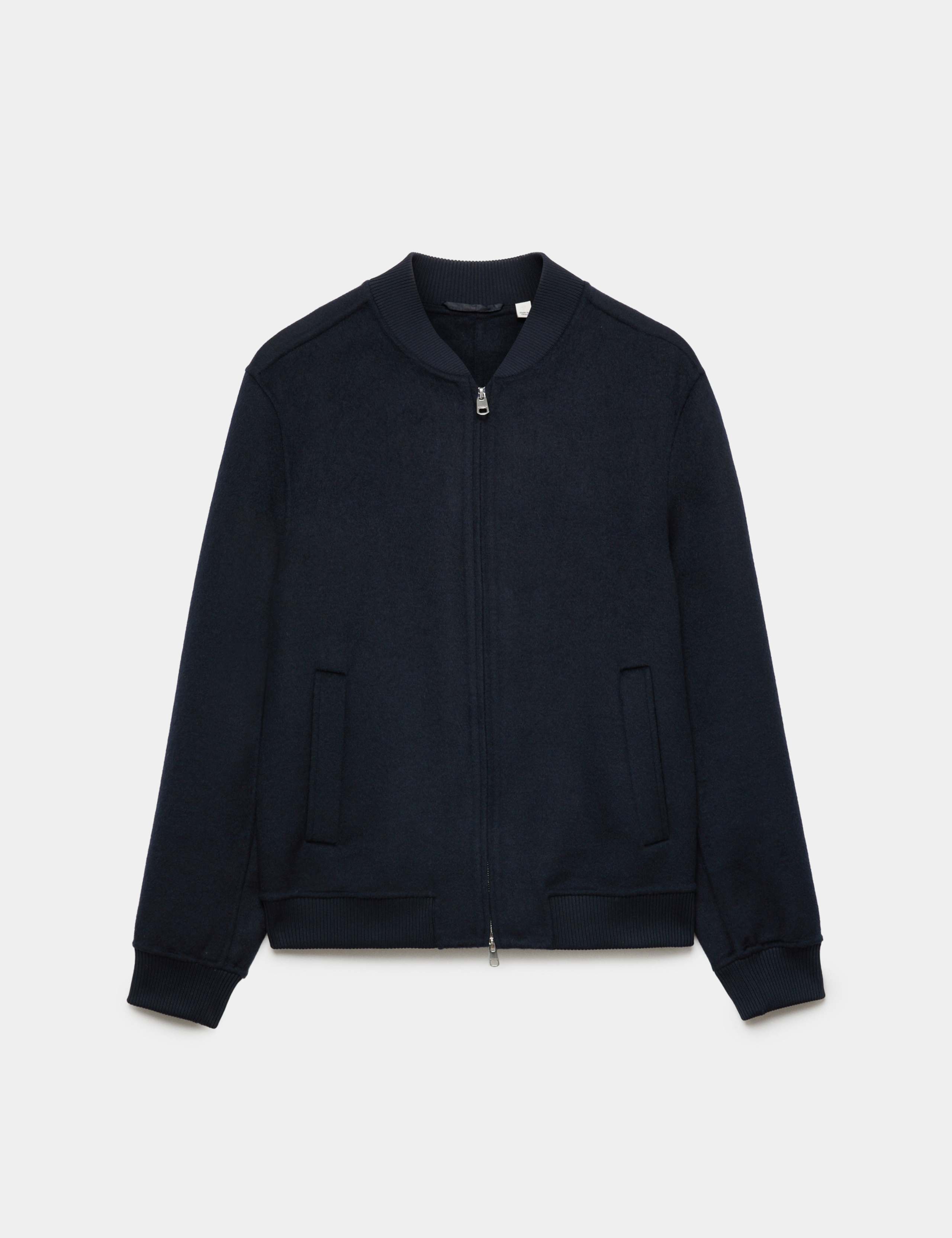 Double-Faced Wool Blend Bomber Jacket