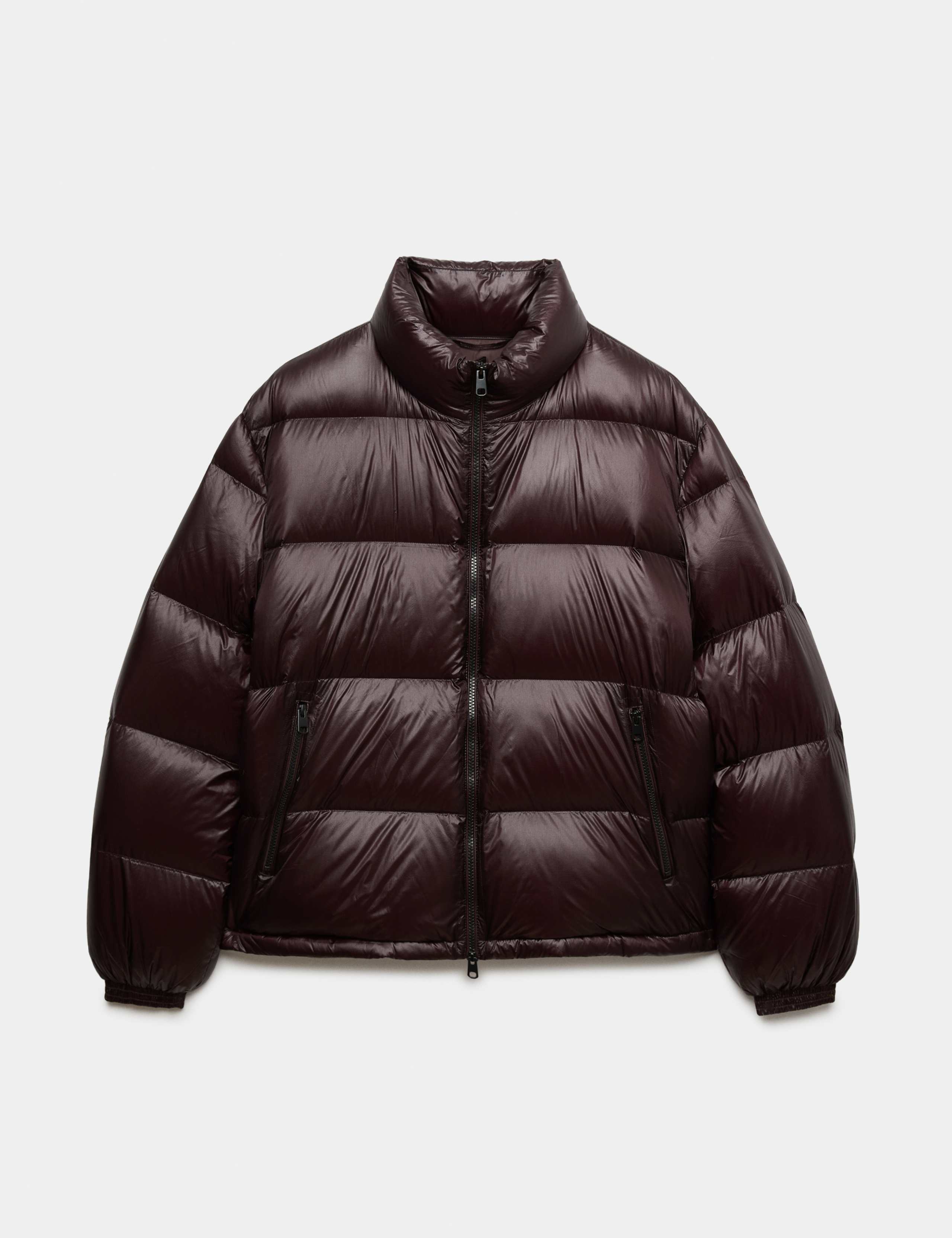 Feather and Down Quilted Puffer Jacket