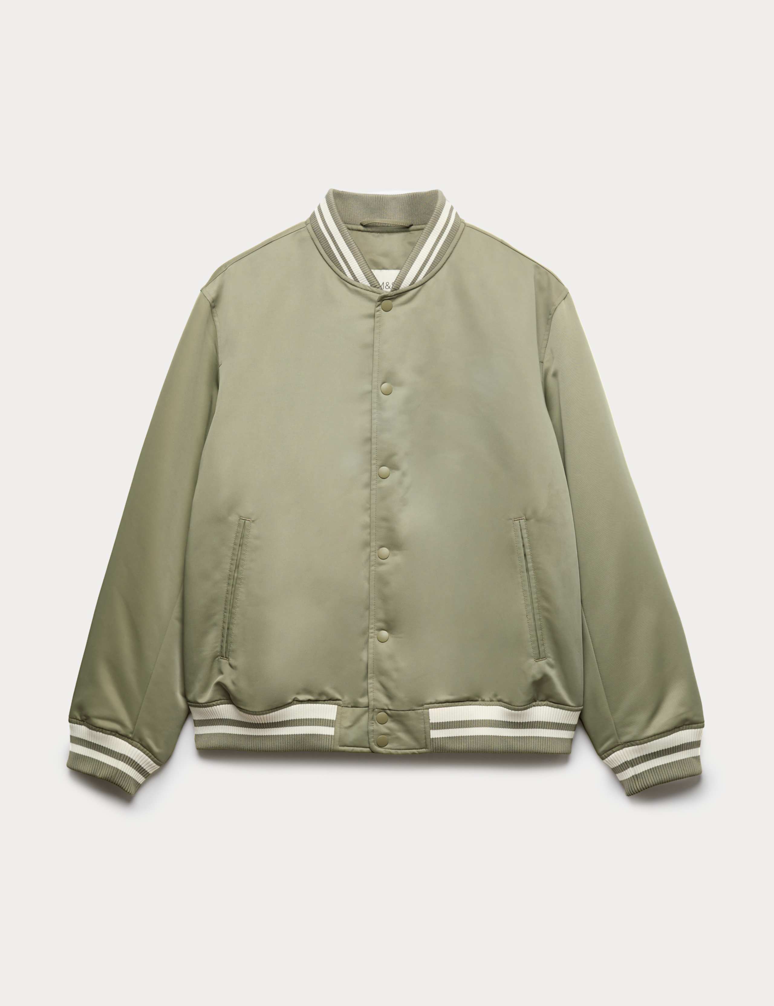 Satin Effect Lightweight Bomber Jacket