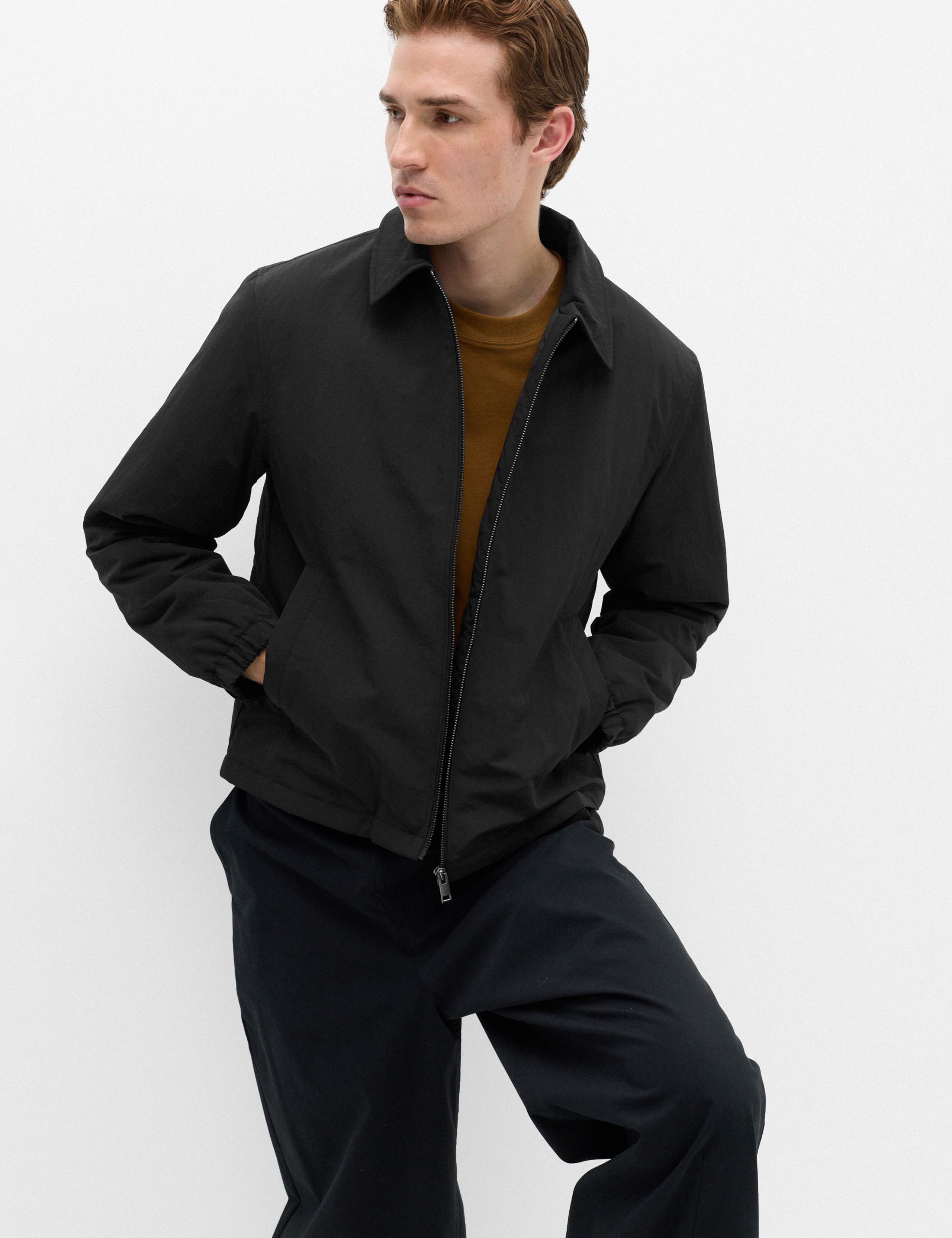 Zip Through Padded Harrington Jacket