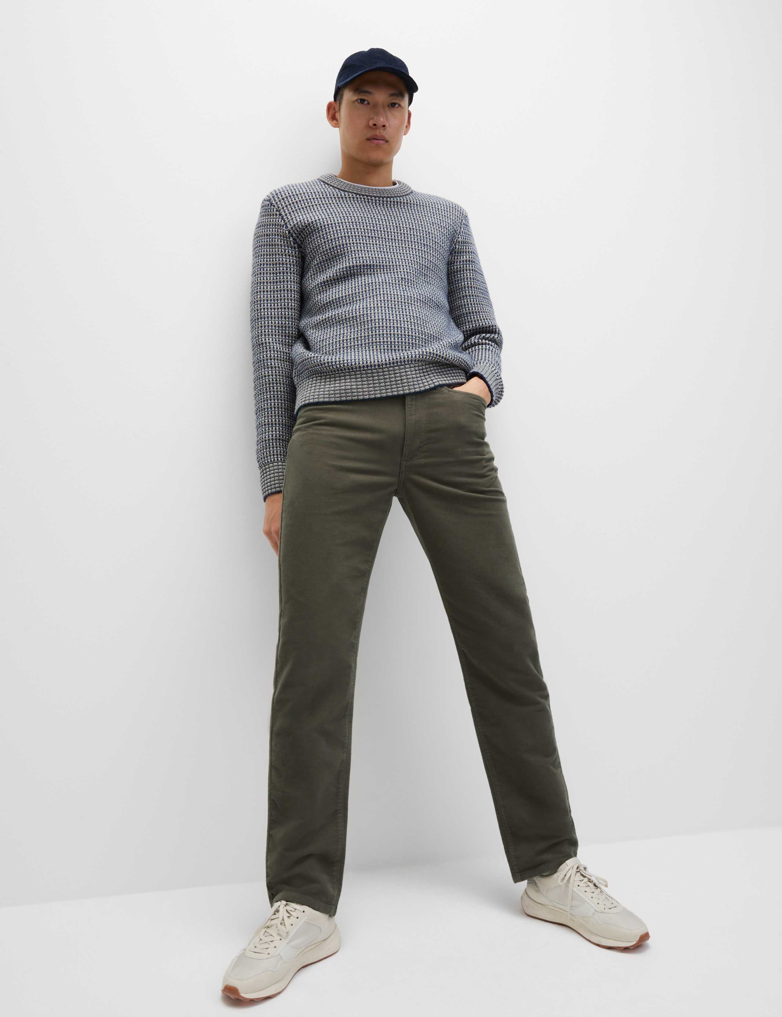 Regular Fit Italian Moleskin 5 Pocket Trousers
