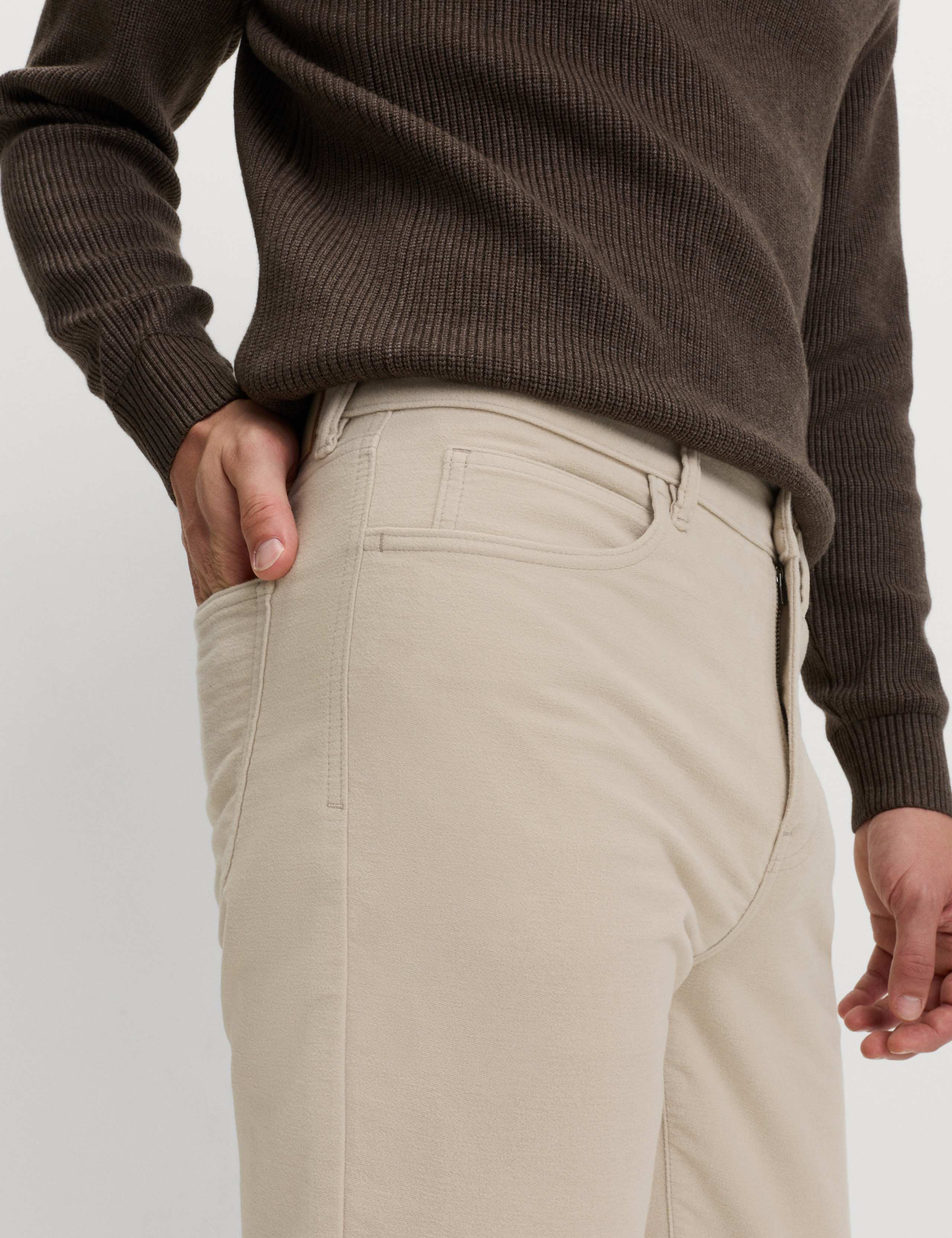 Regular Fit Italian Moleskin 5 Pocket Trousers