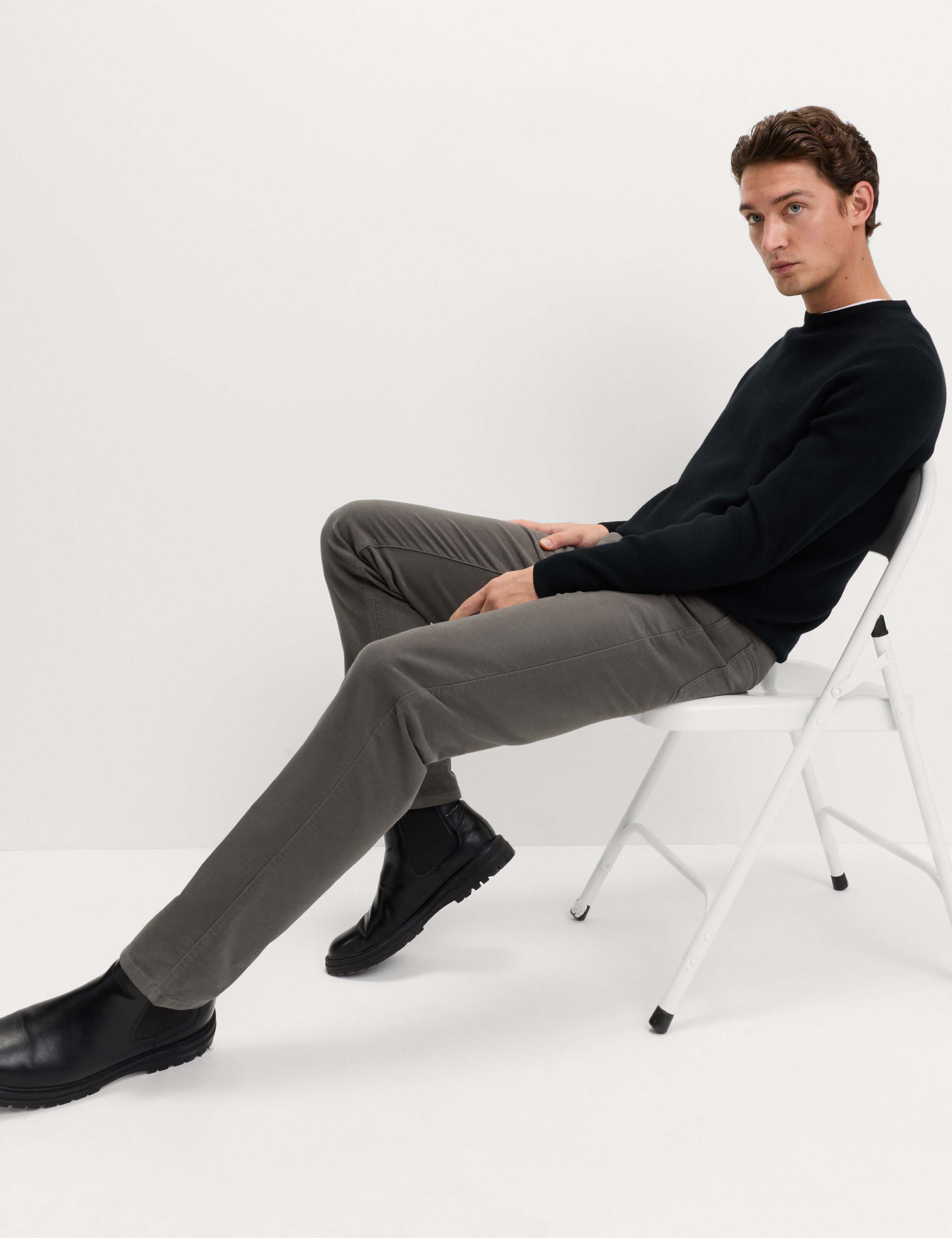 Regular Fit Italian Moleskin 5 Pocket Trousers