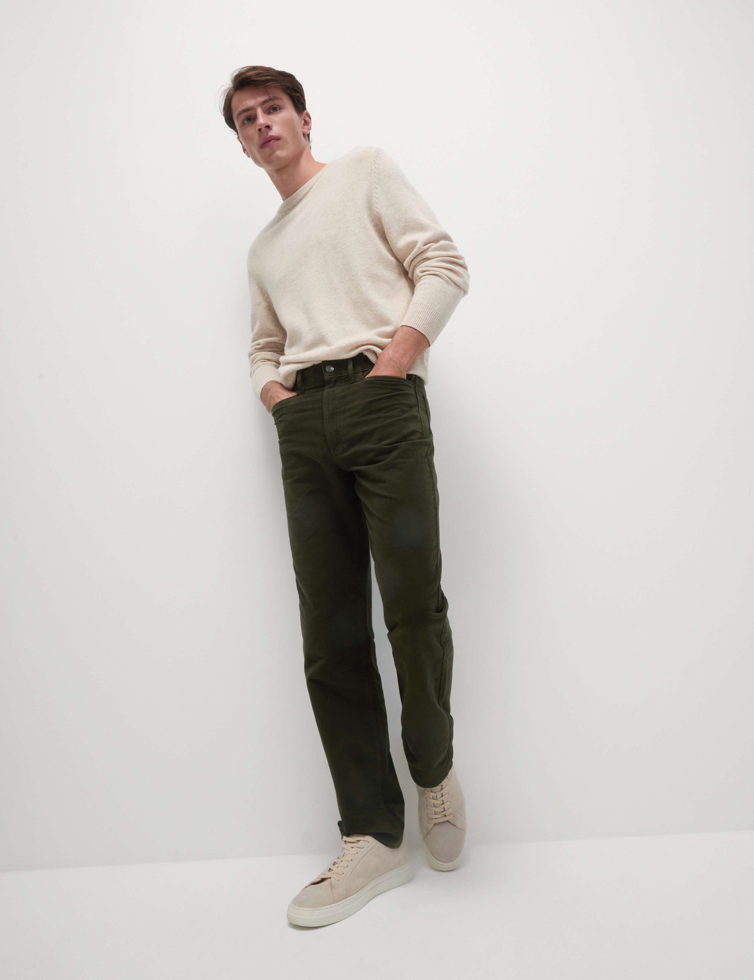 Regular Fit Italian Moleskin 5 Pocket Trousers