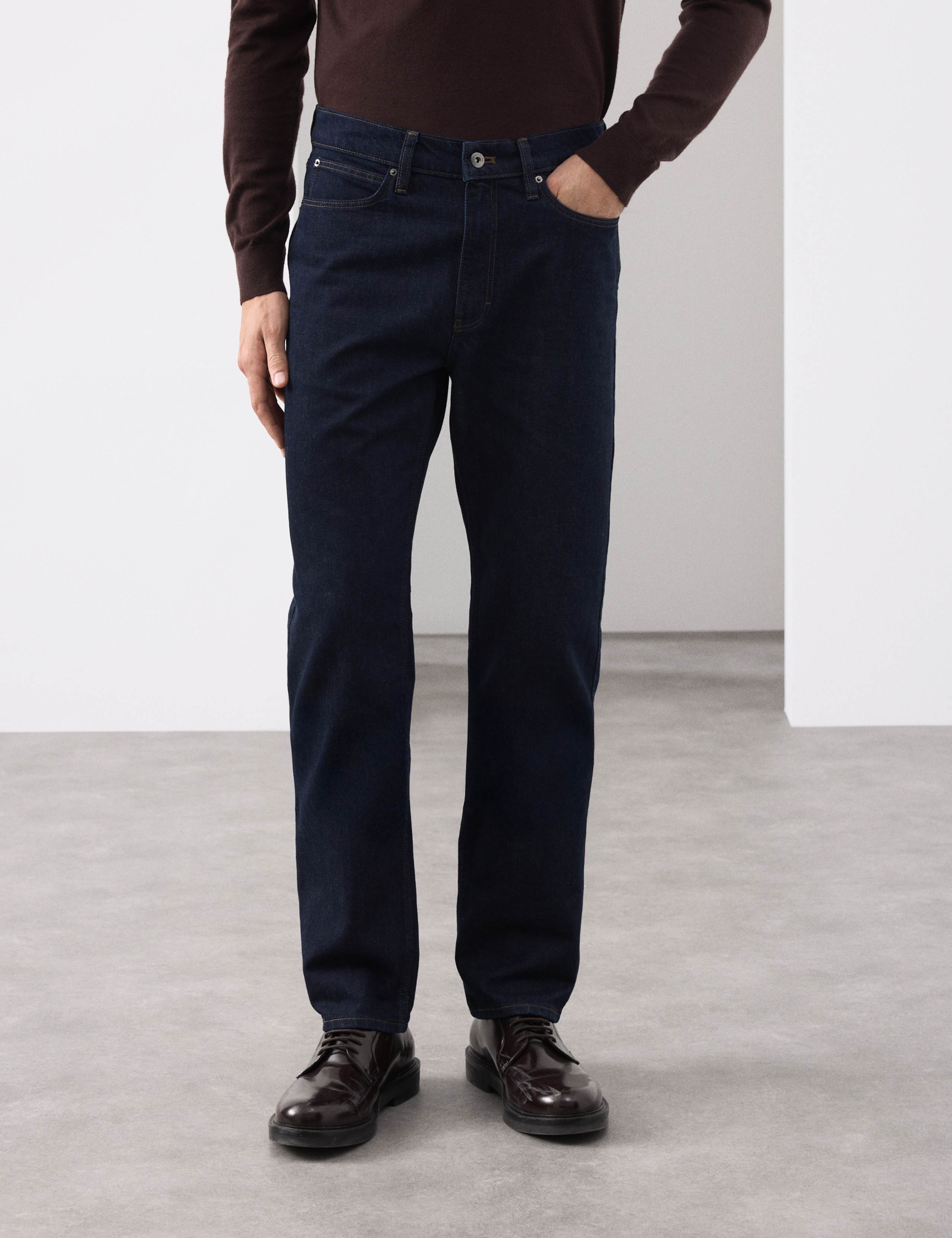Straight Fit Jeans with Wool