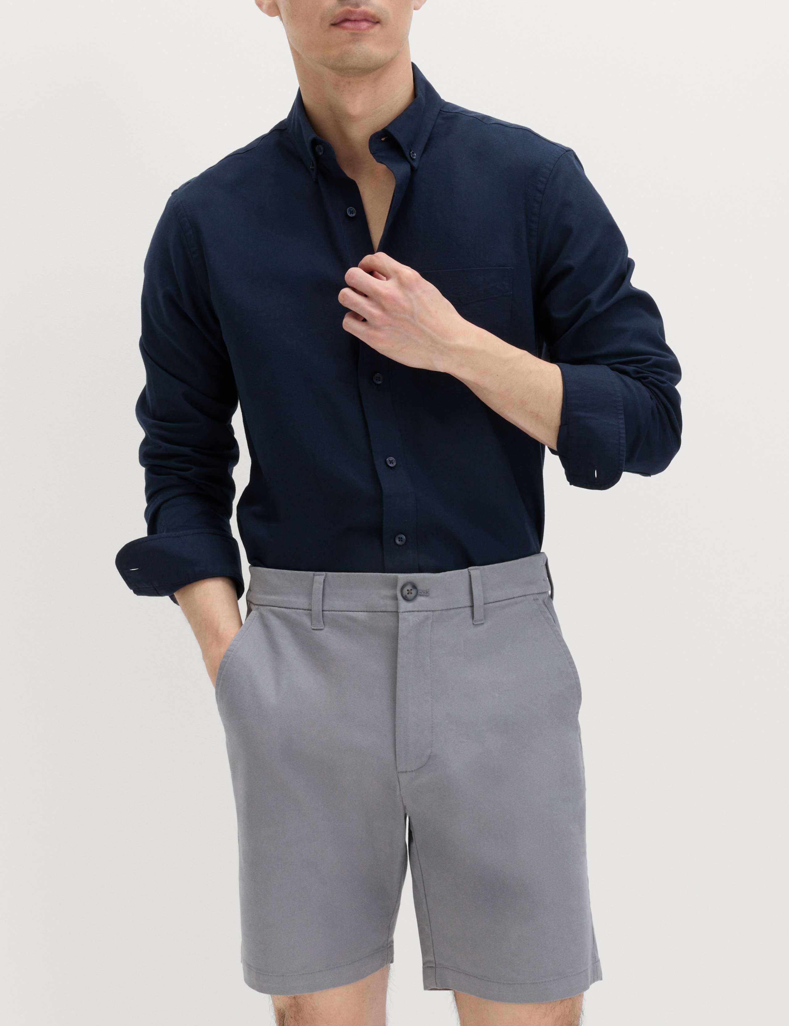 Half-Elasticated Waist Stretch Chino Shorts