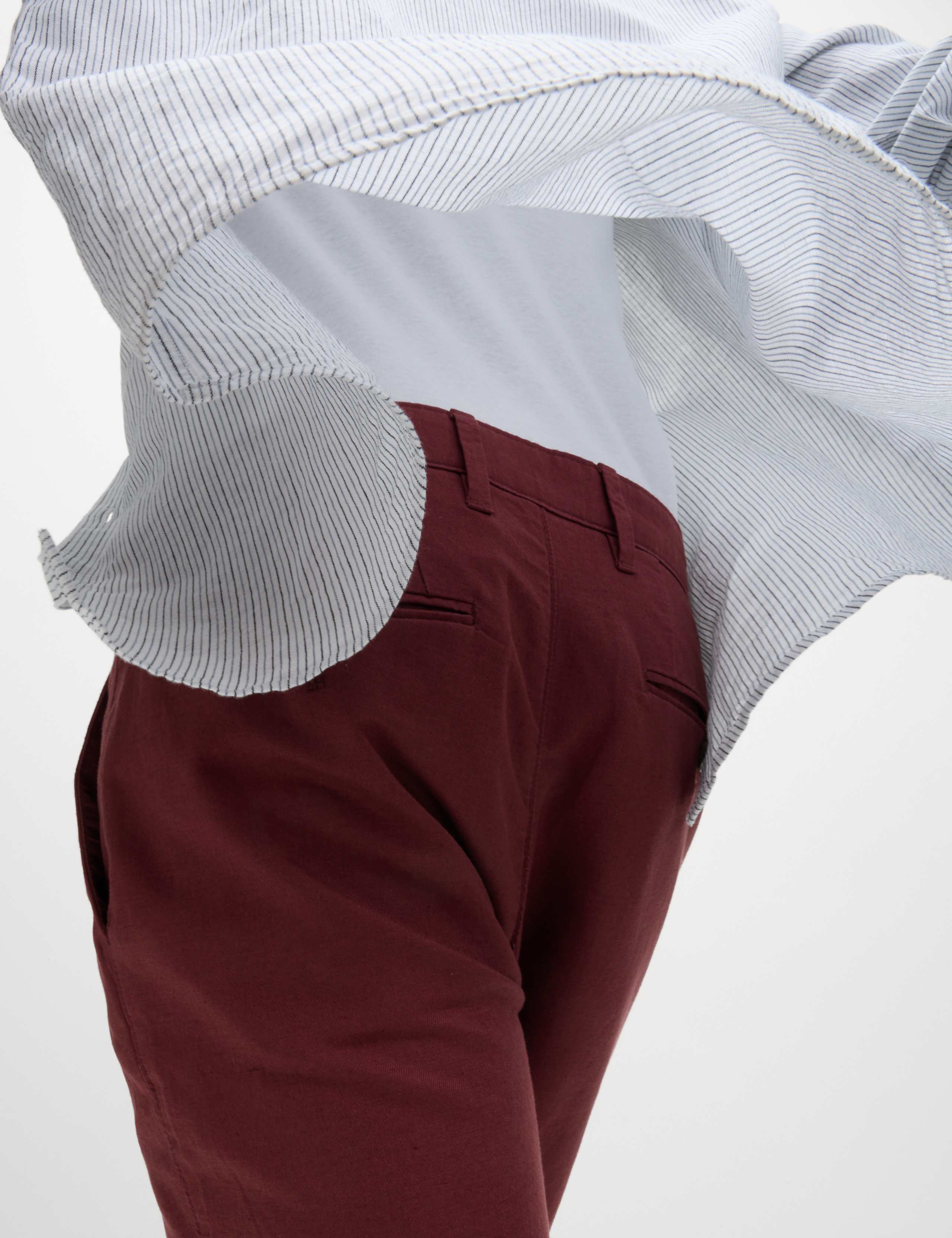Regular Fit Cotton Linen Blend Chino Shorts