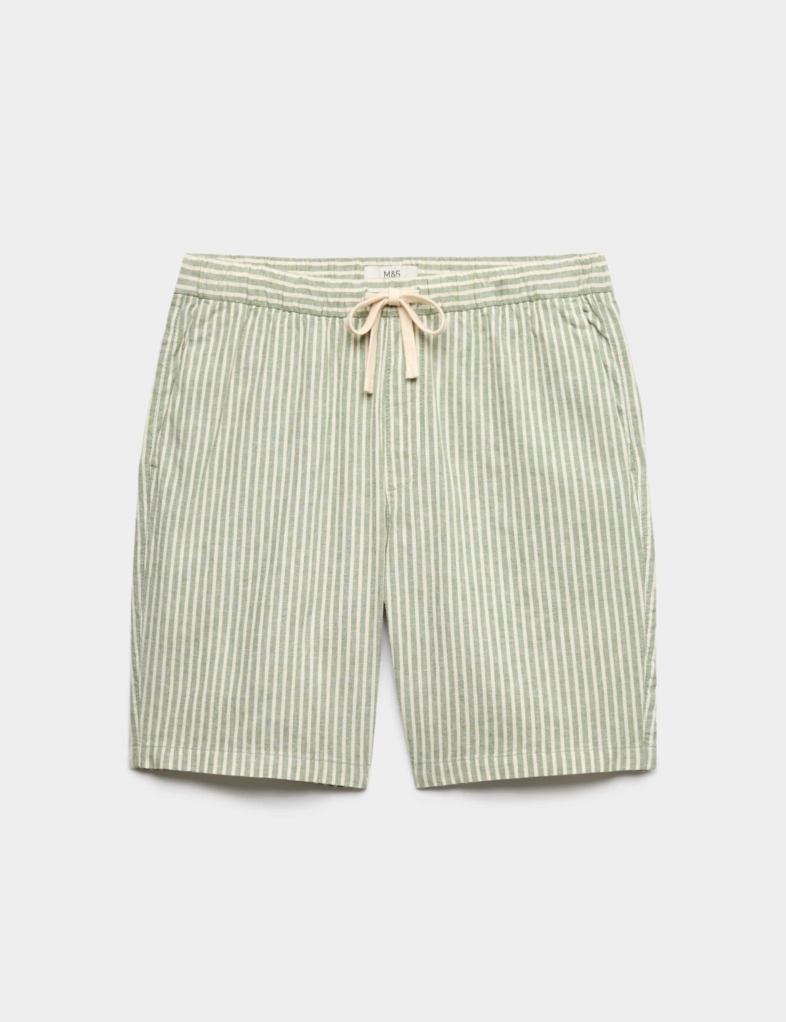 Cotton Linen Blend Stretch Shorts