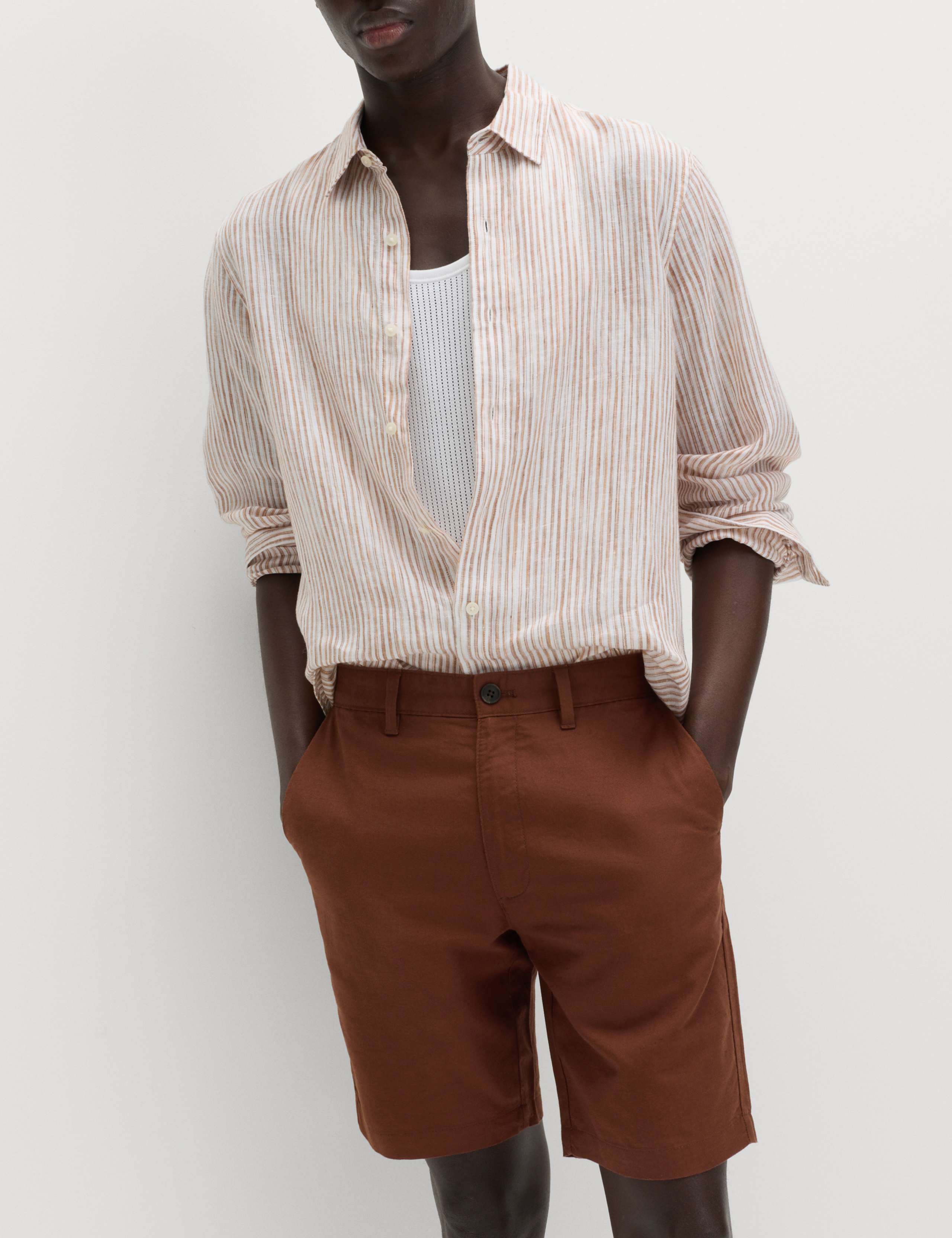 Linen Blend Chino Shorts