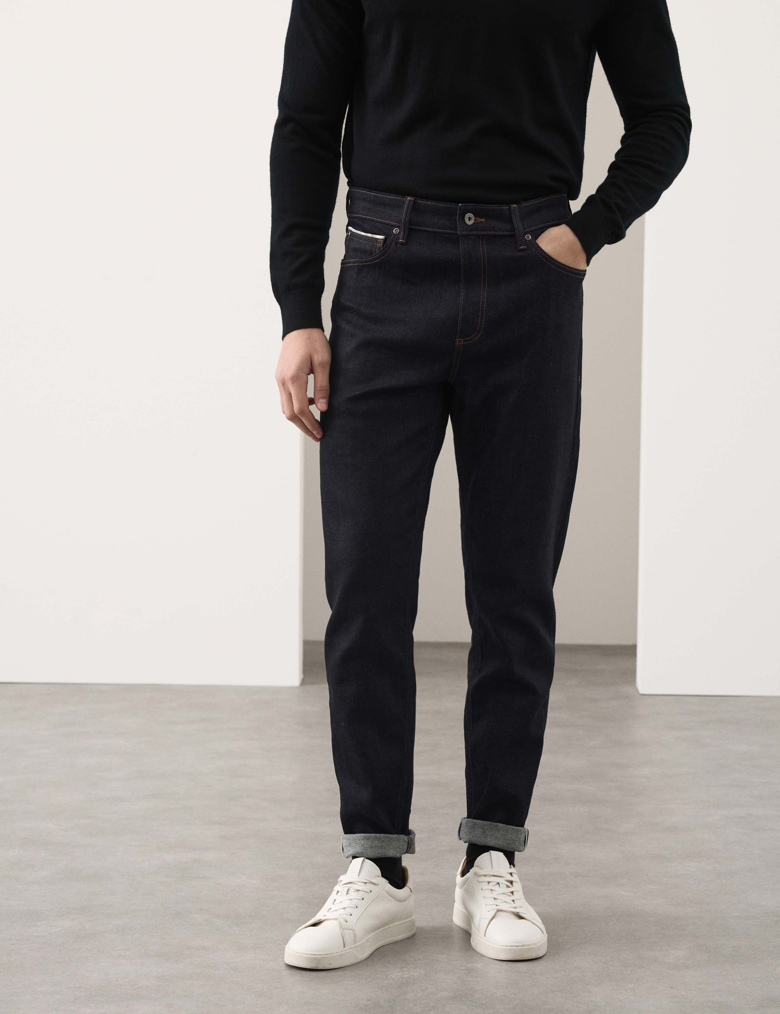 Tapered Fit Japanese Selvedge Stretch Jeans